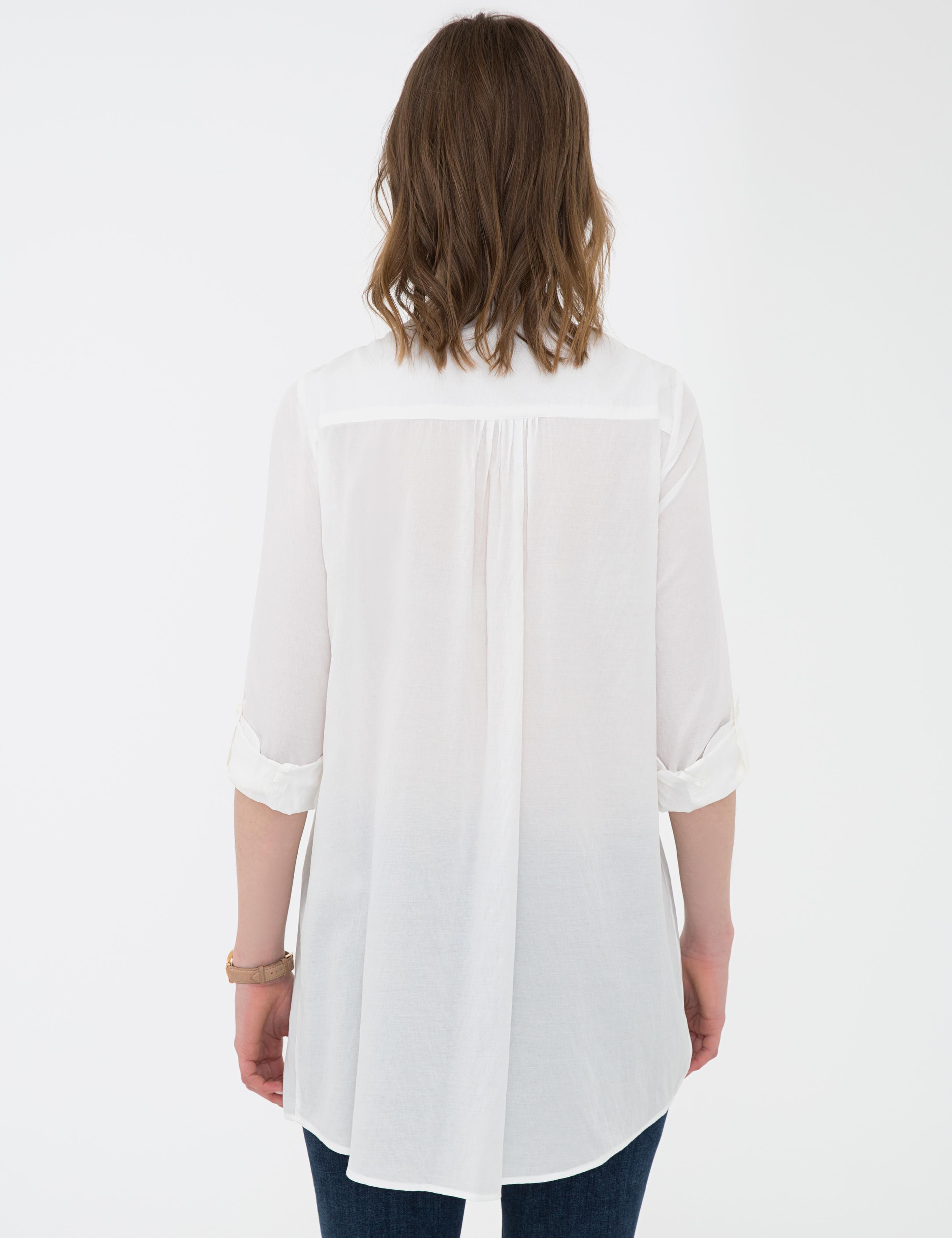 Beyaz Comfort Fit Uzun Kollu Gömlek