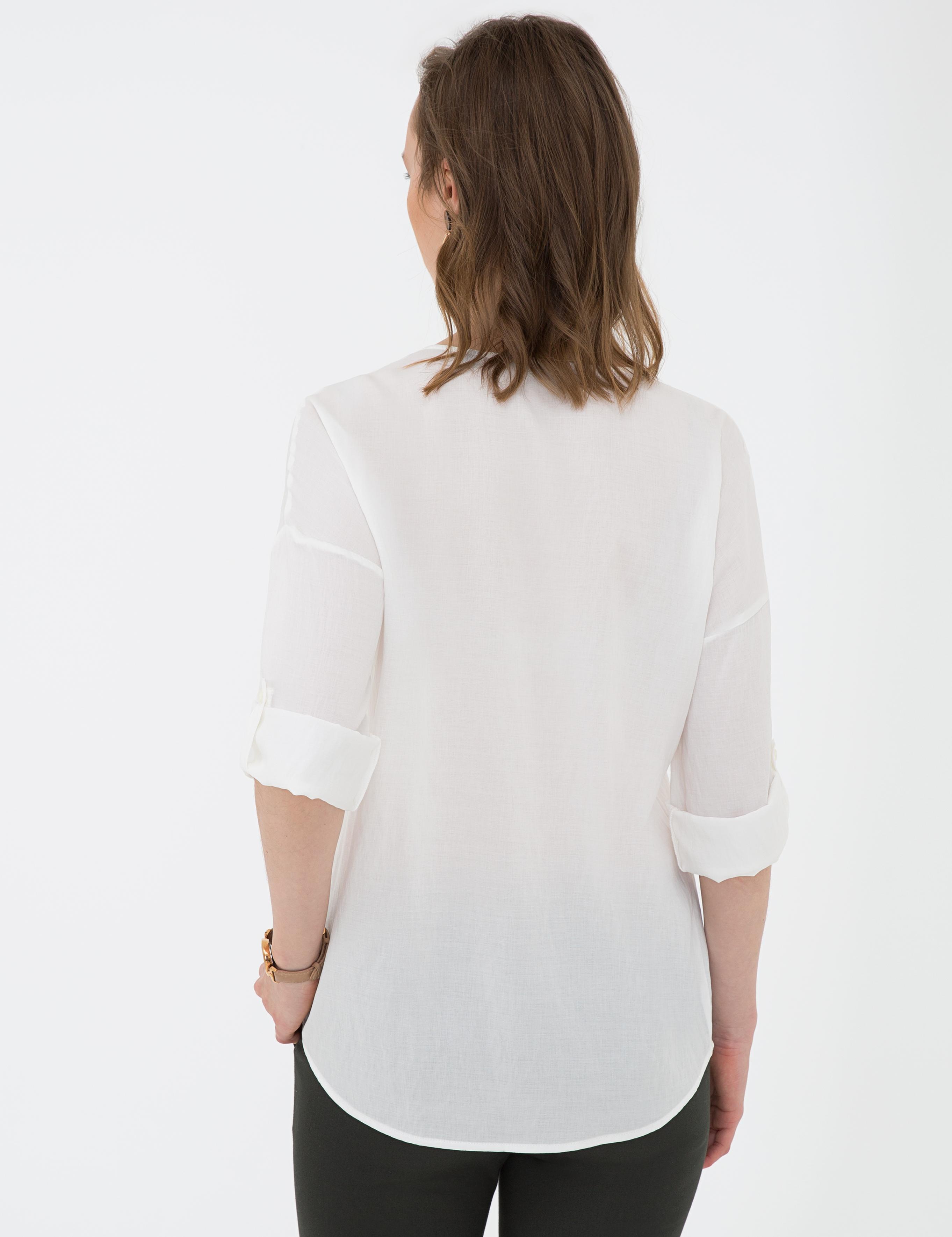 Beyaz Comfort Fit Uzun Kollu Gömlek