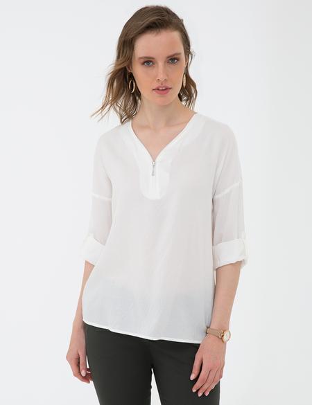 Beyaz Comfort Fit Uzun Kollu Gömlek - 50202820051