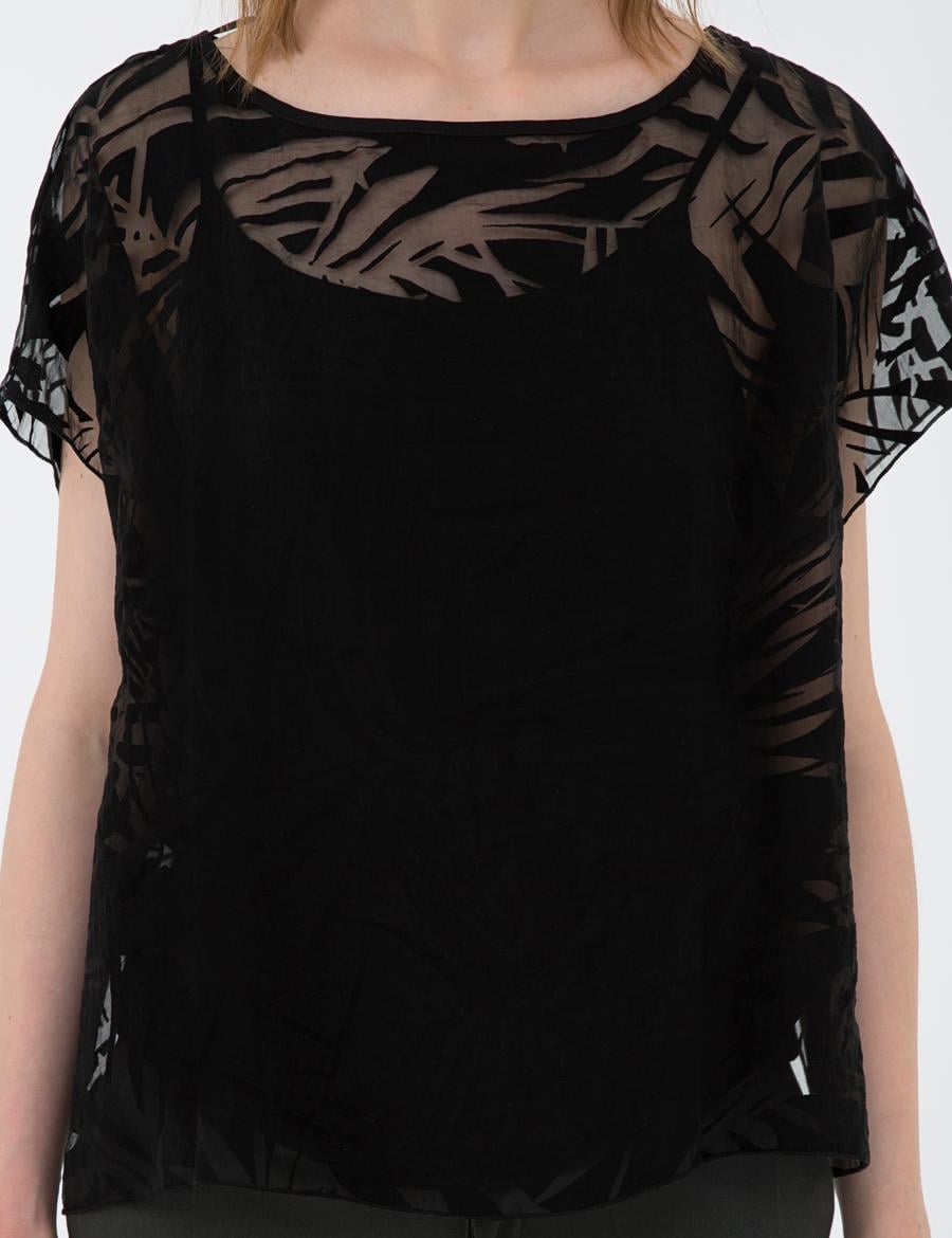 Siyah Tül Bluz