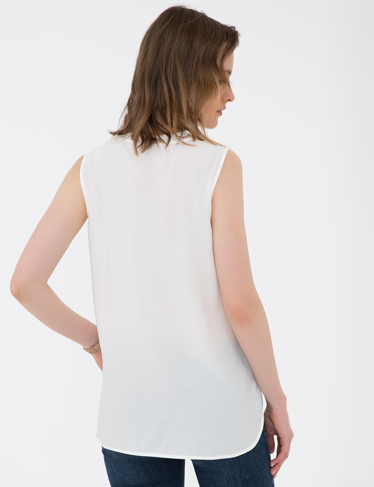 Toz Pembe Regular Fit Kolsuz Bluz - 50204439015