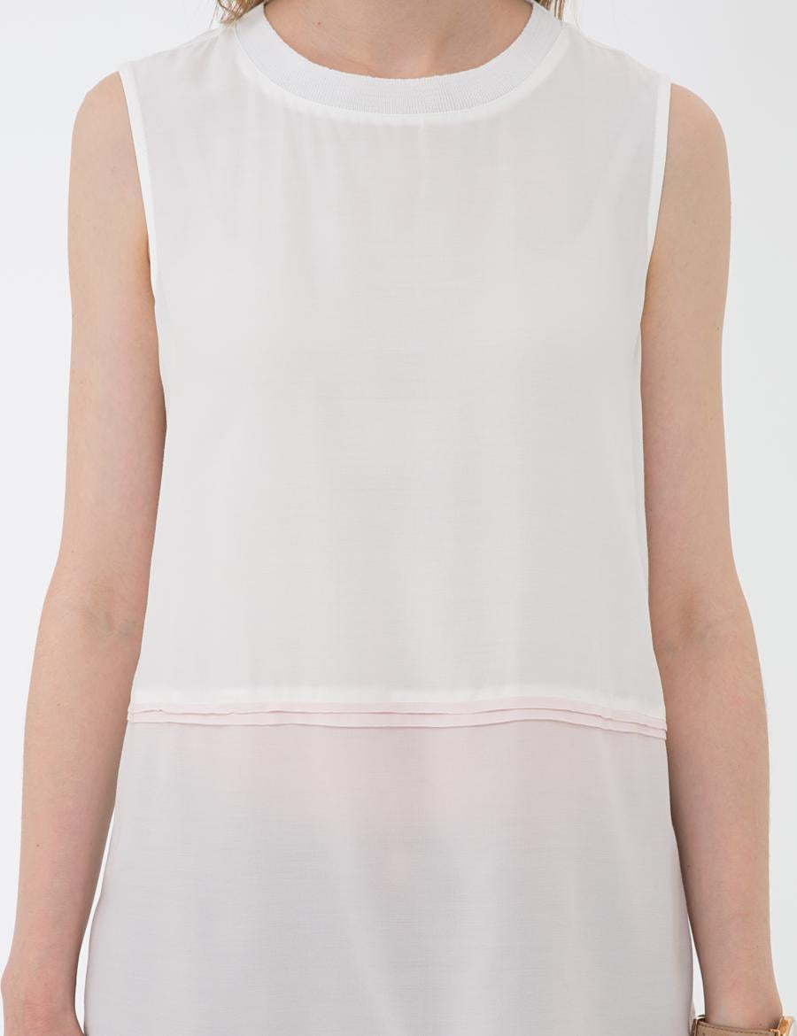 Toz Pembe Regular Fit Kolsuz Bluz