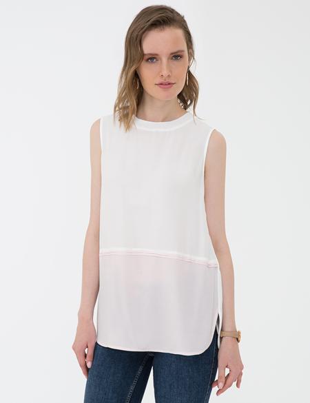 Toz Pembe Regular Fit Kolsuz Bluz - 50204439015