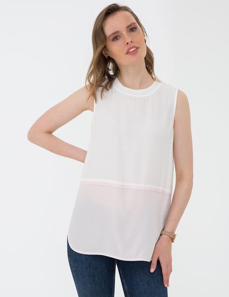 Toz Pembe Regular Fit Kolsuz Bluz - 50204439015