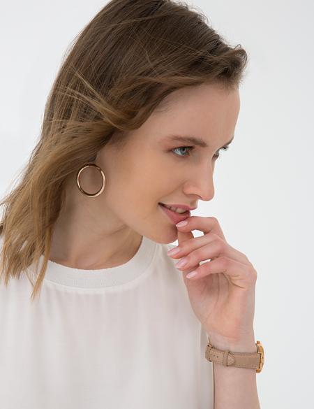 Toz Pembe Regular Fit Kolsuz Bluz - 50204439015