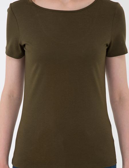 Haki Standart Fit Bisiklet Yaka Tişört - 50200740029