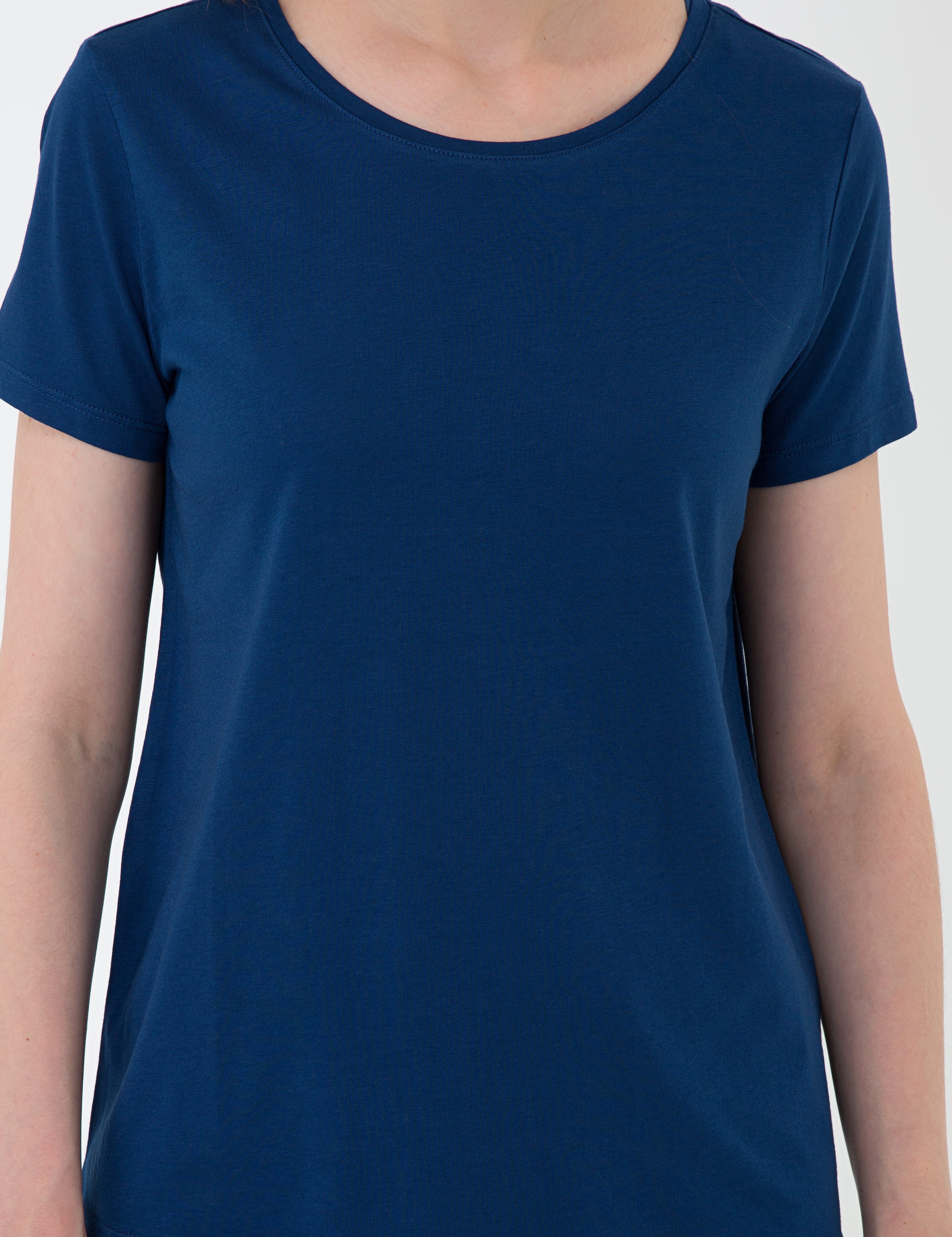 Lacivert Standart Fit Bisiklet Yaka T-Shirt - Image 6