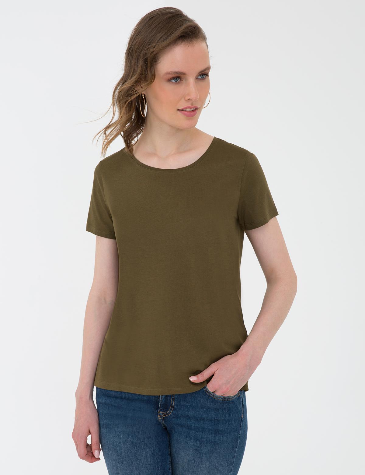 Haki Bisiklet Yaka Tişört