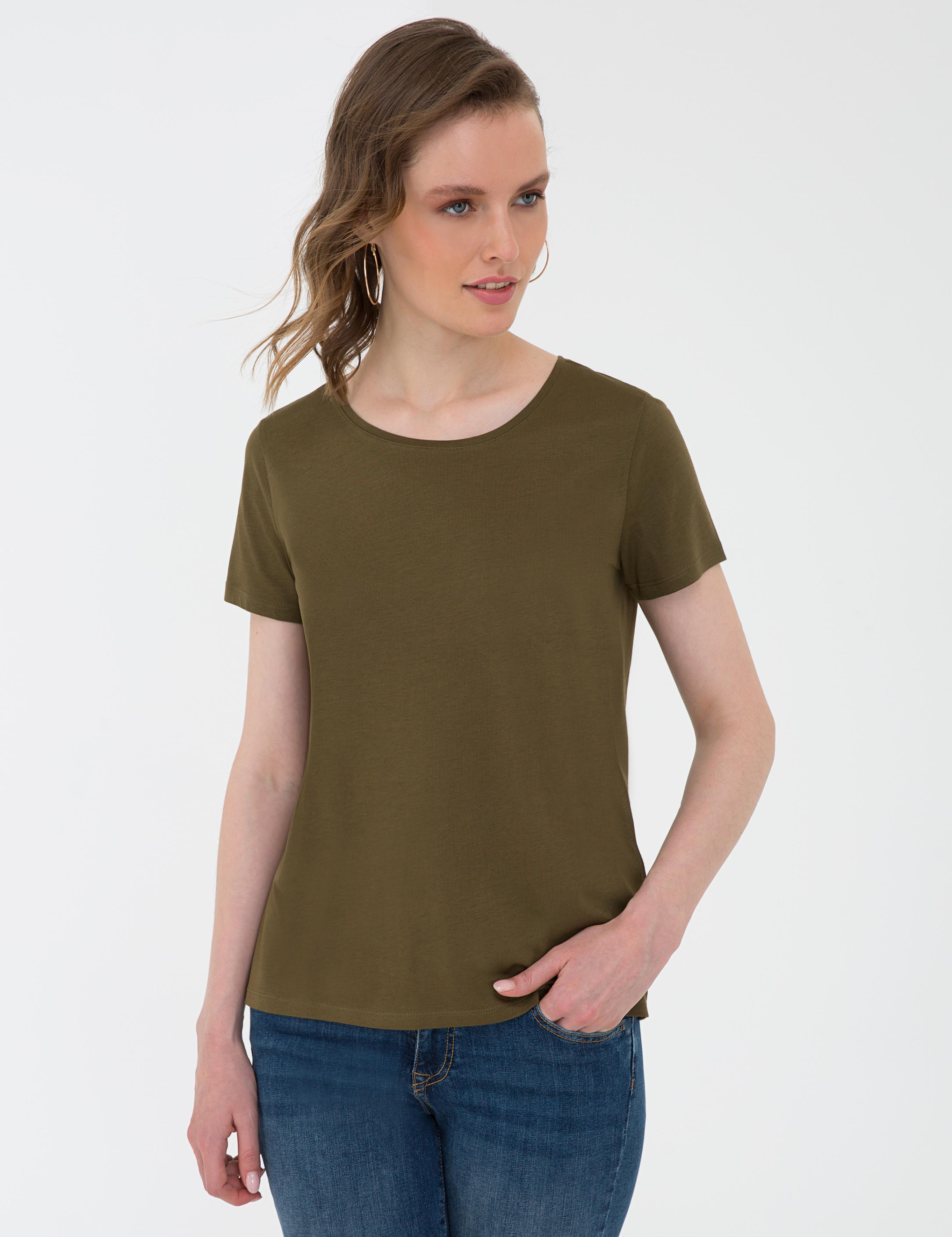 Haki Bisiklet Yaka Tişört