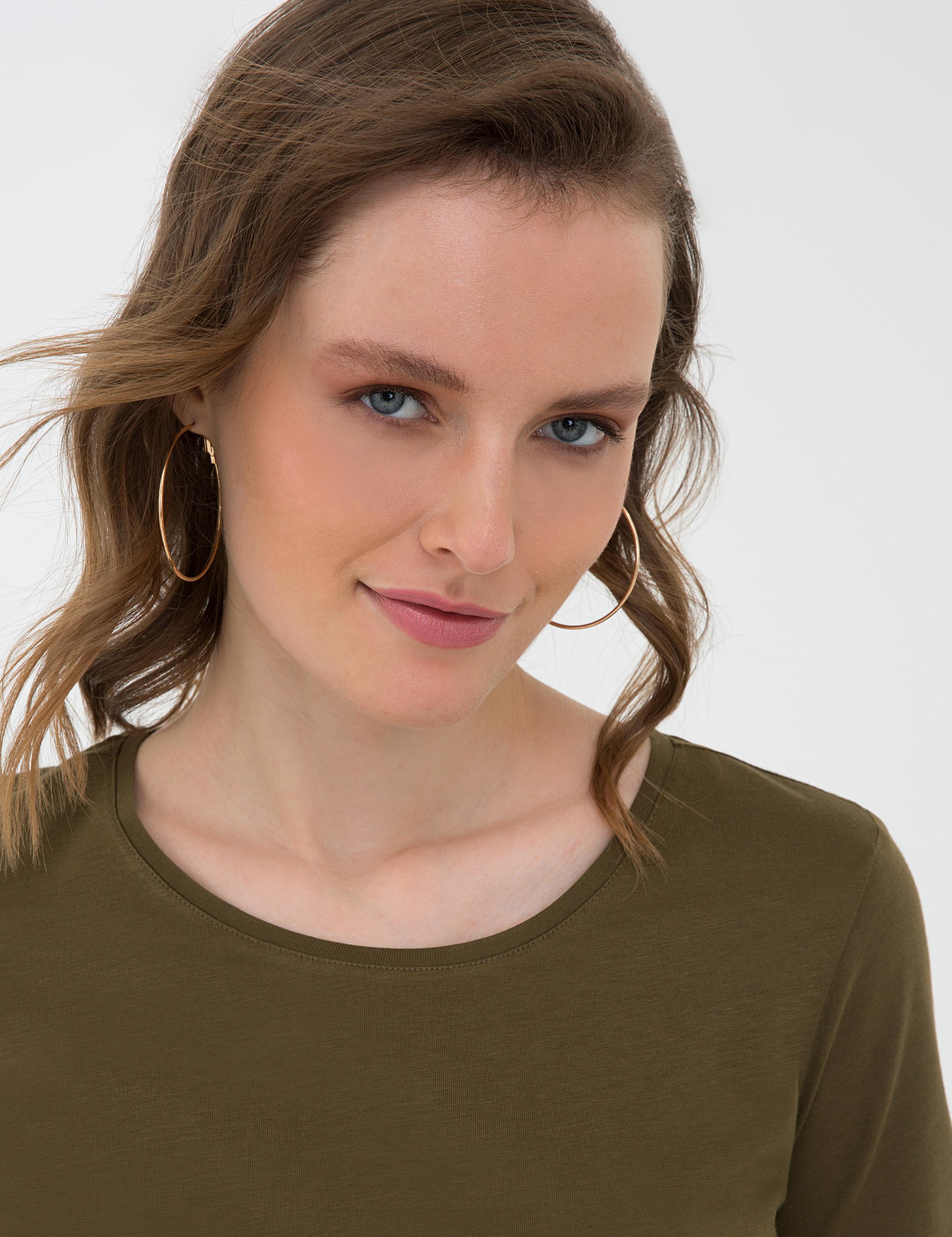 Haki Bisiklet Yaka Tişört