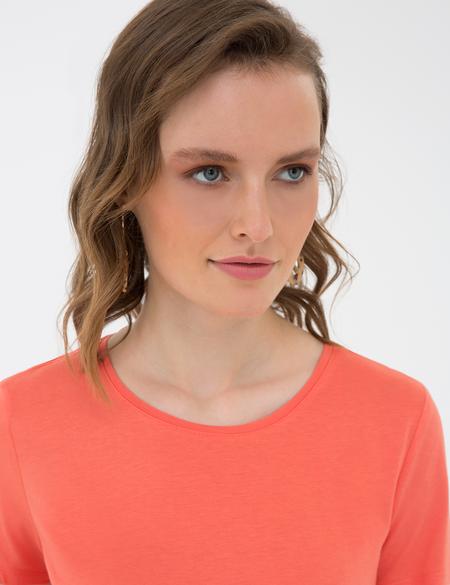 Nar Çiçeği Bisiklet Yaka Tişört - 50200752069