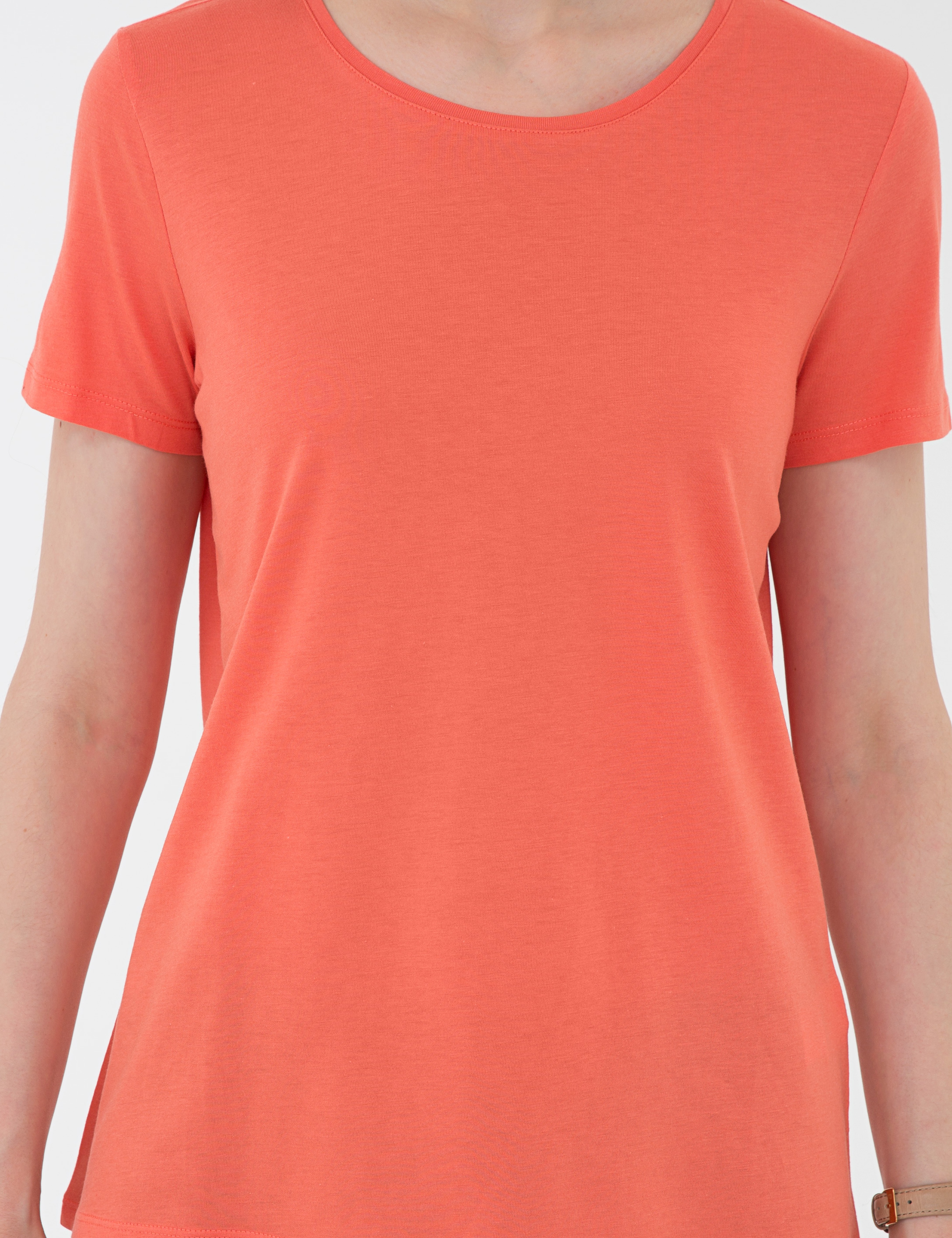 Nar Çiçeği Standart Fit Bisiklet Yaka T-Shirt