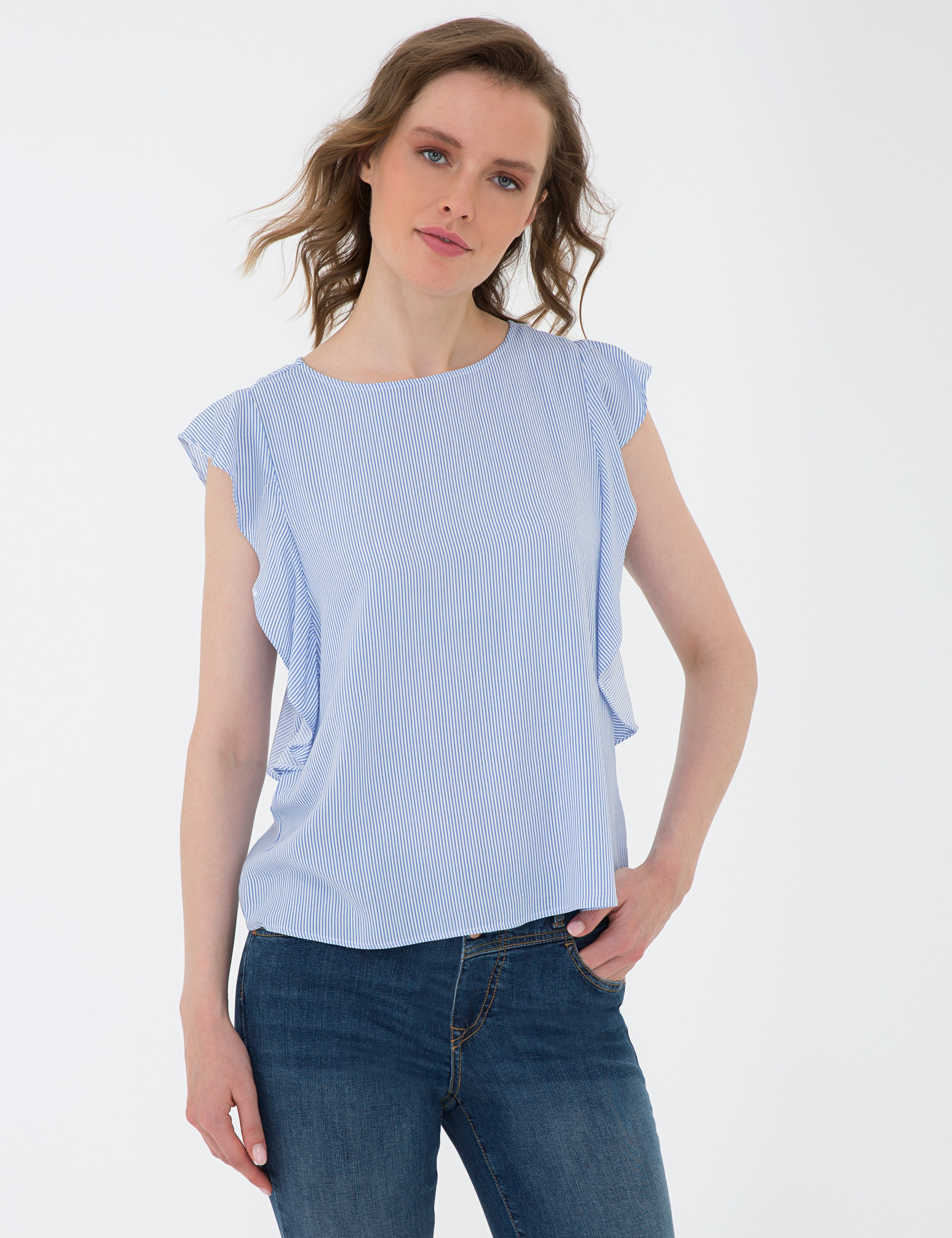 Açık Mavi Regular Fit Bluz - Image 1