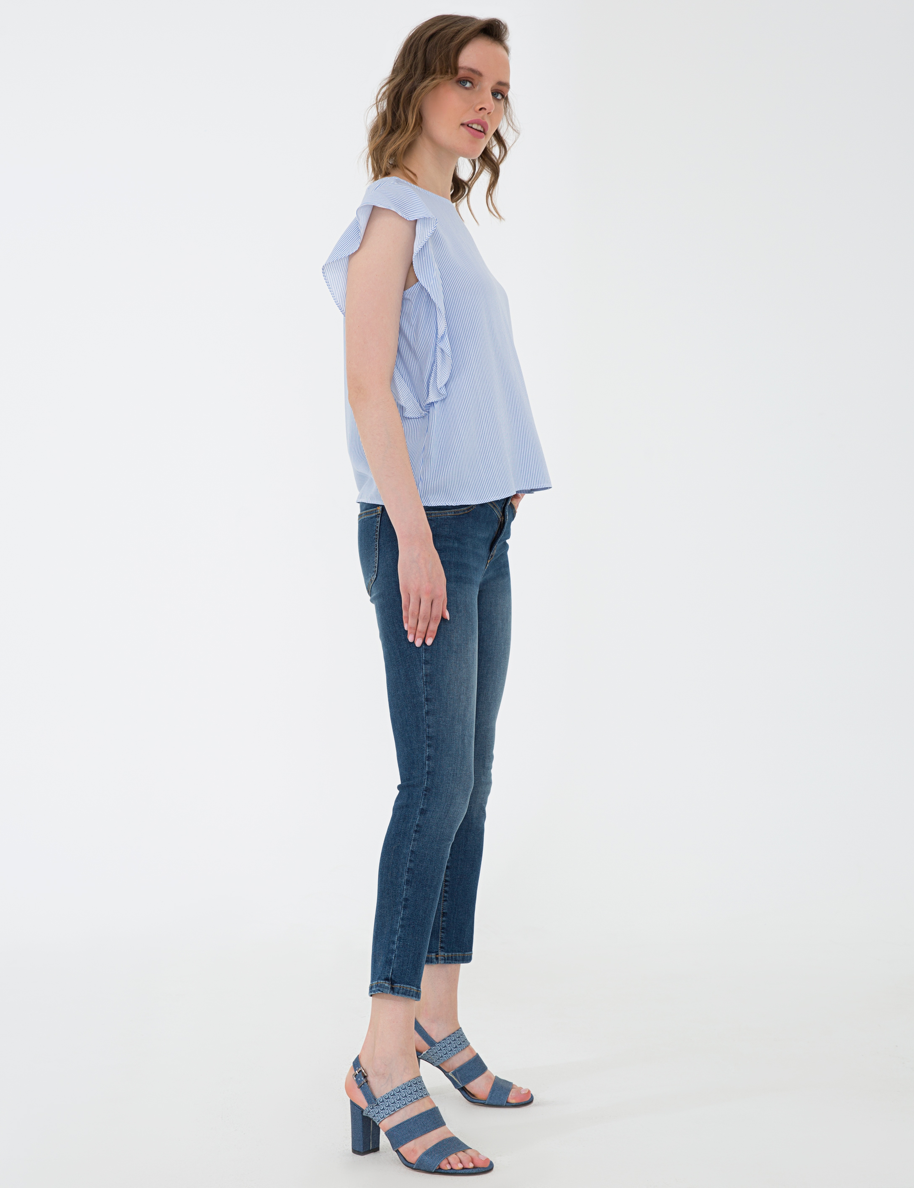 Açık Mavi Regular Fit Bluz - Image 5