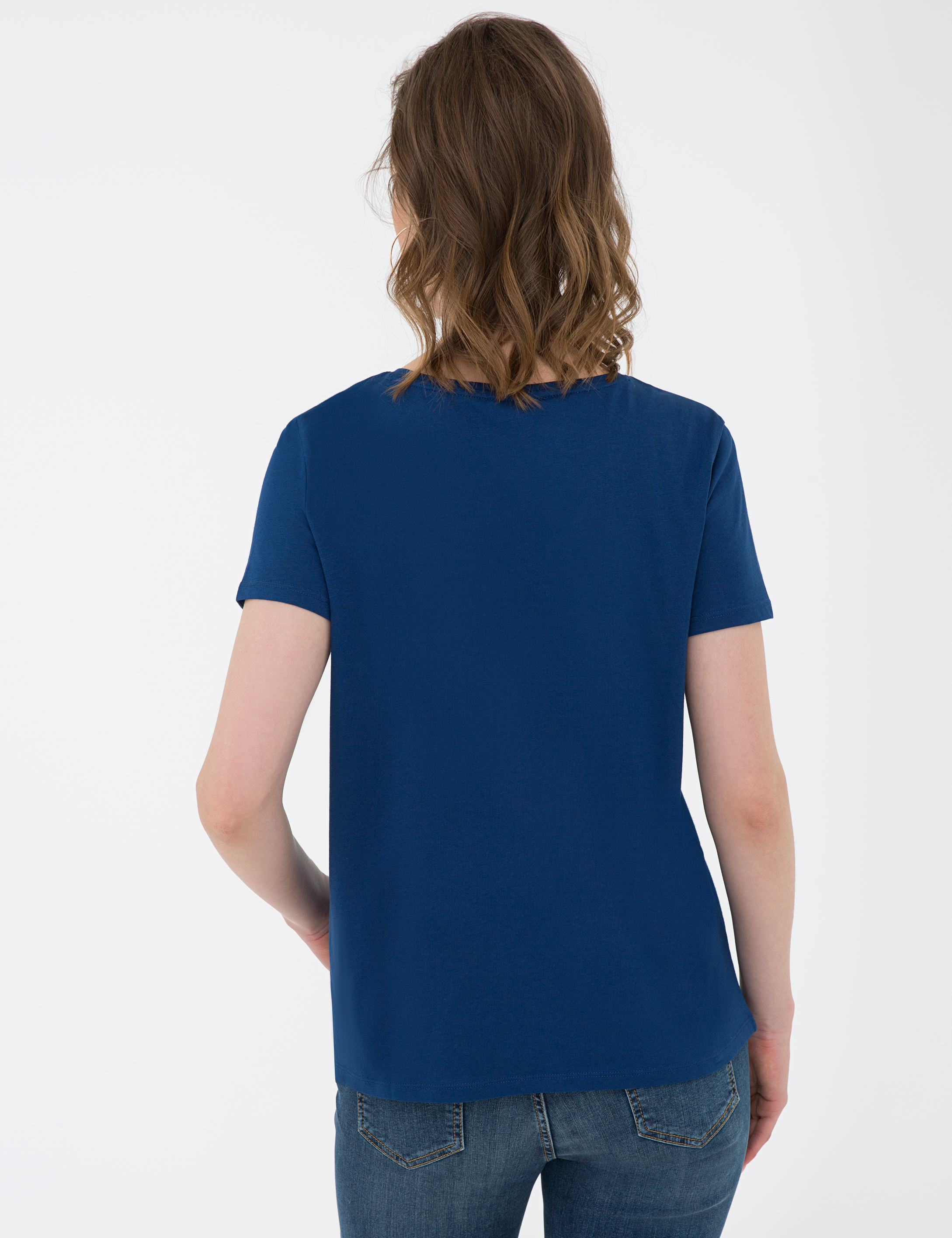 Pierre Cardin Lacivert Regular Fit V Yaka Tişört görsel 4