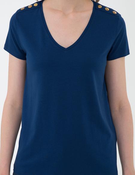 Lacivert Standart Fit V Yaka T-Shirt - 50206155007