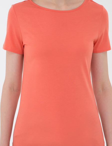 Nar Çiçeği Standart Fit Bisiklet Yaka Tişört - 50200740064