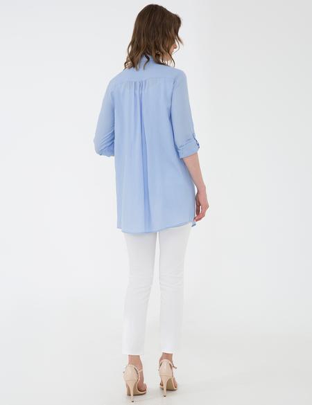Açık Mavi Comfort Fit Uzun Kollu Gömlek - 50202629003