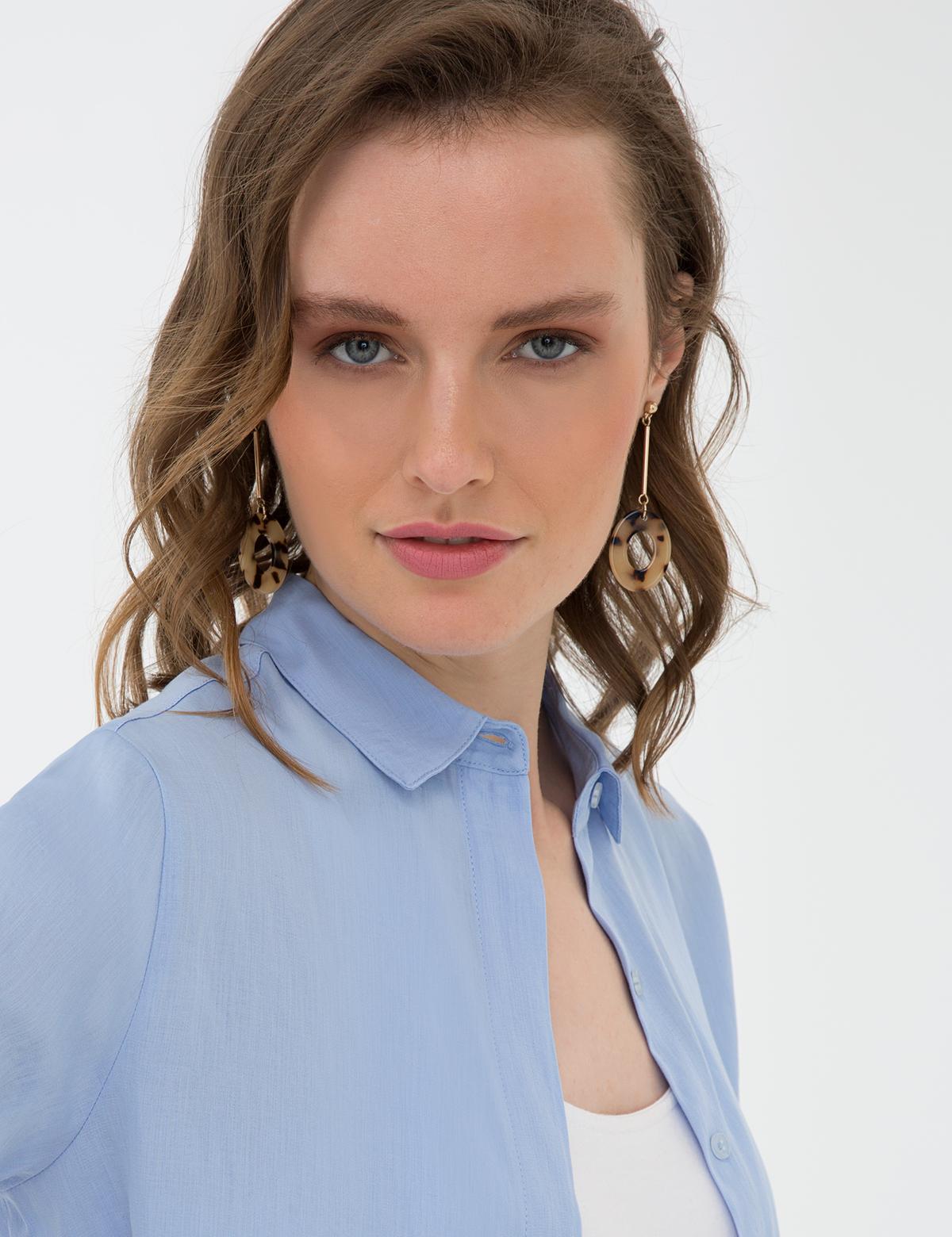 Açık Mavi Comfort Fit Uzun Kollu Gömlek - 50202629003