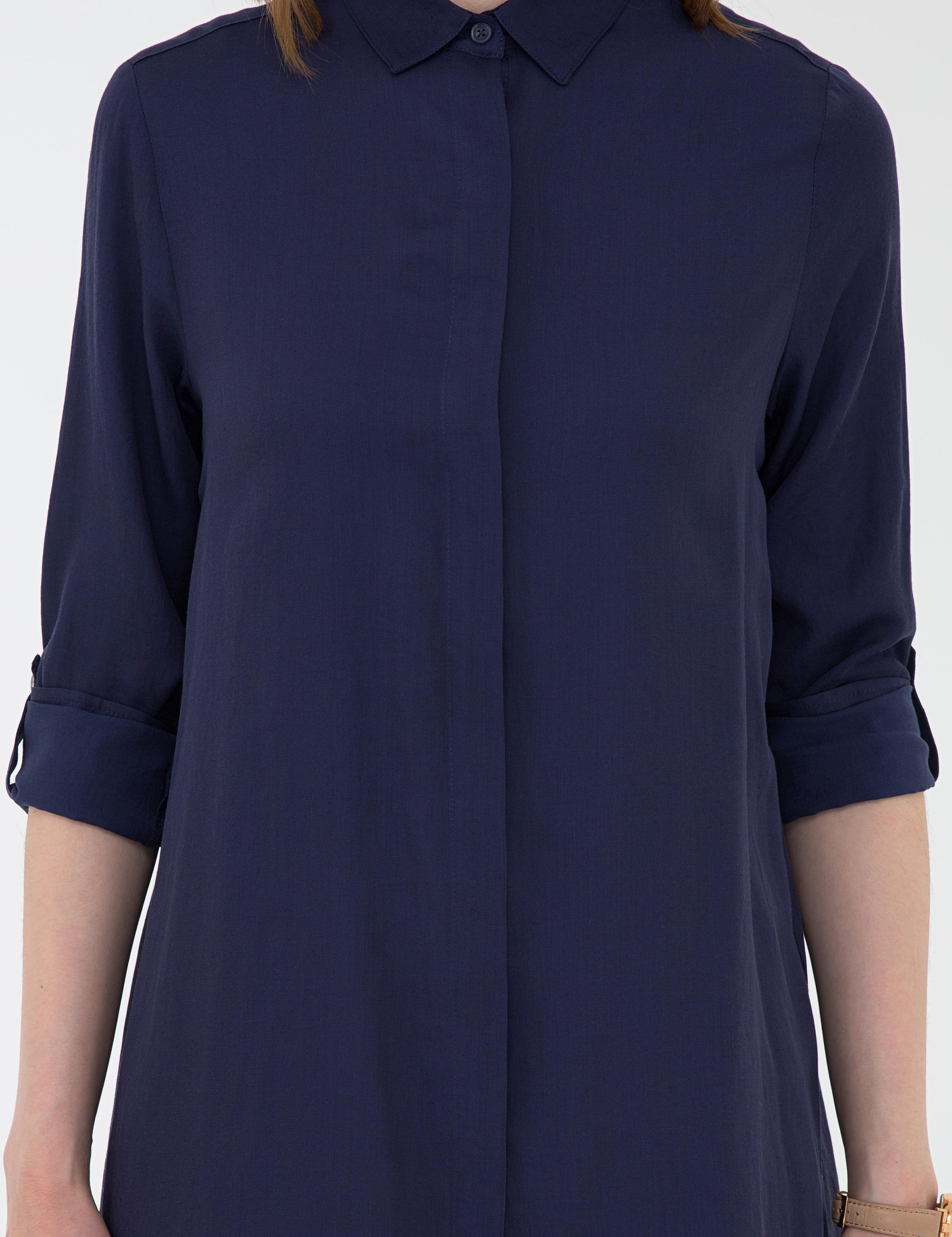 Lacivert Comfort Fit Uzun Kollu Gömlek