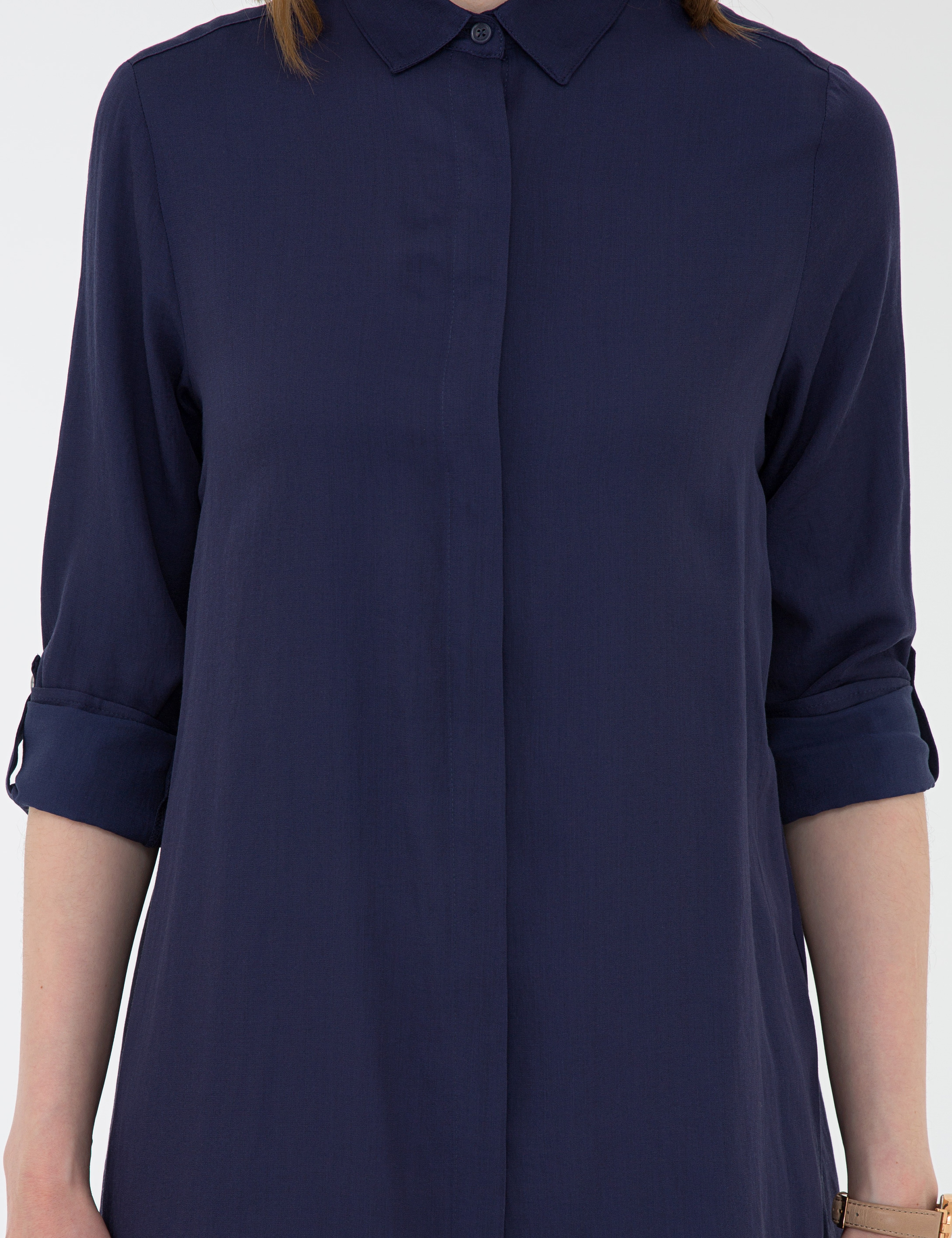 Lacivert Comfort Fit Uzun Kollu Gömlek - Image 5