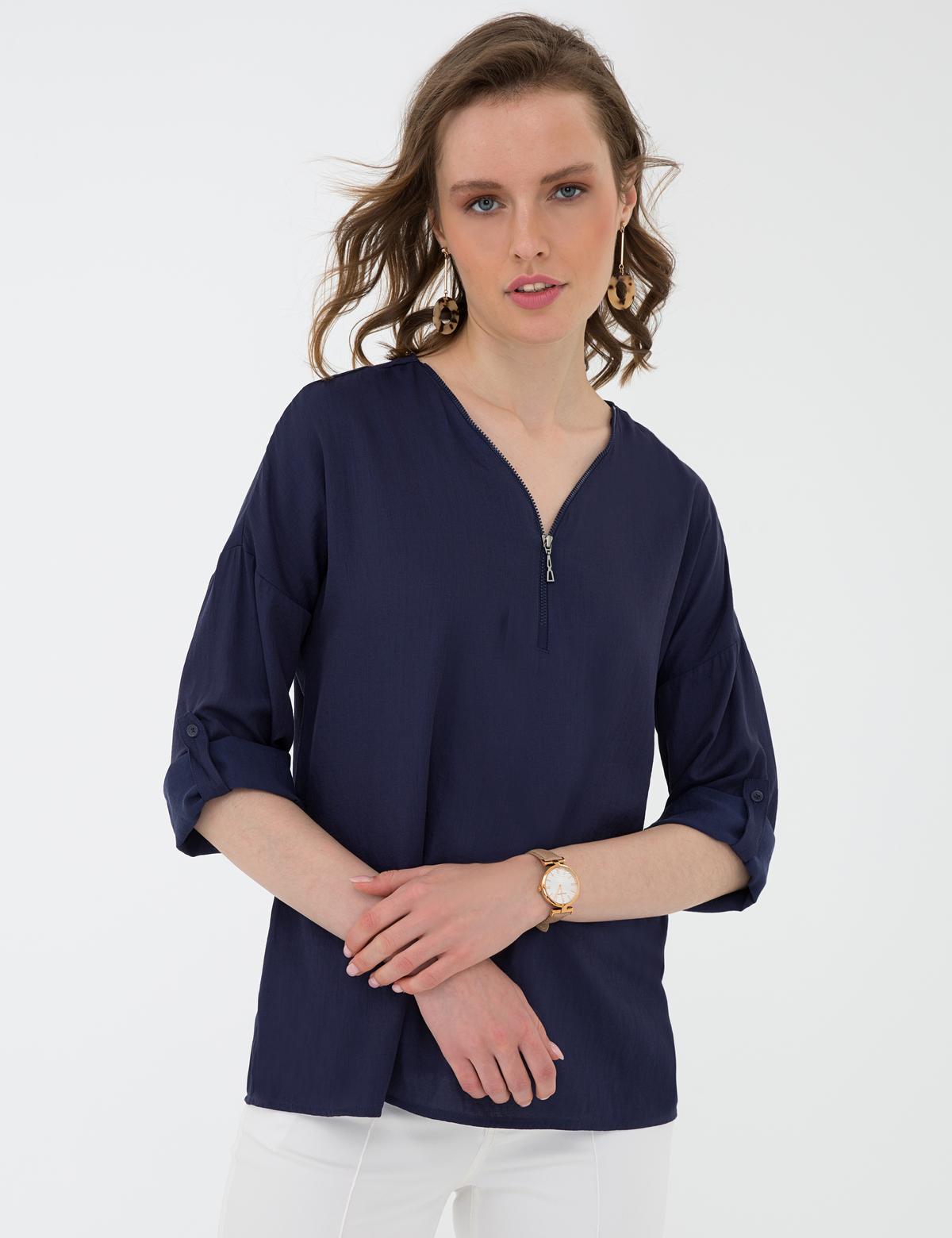 Lacivert Comfort Fit Uzun Kollu Gömlek - 50202820019