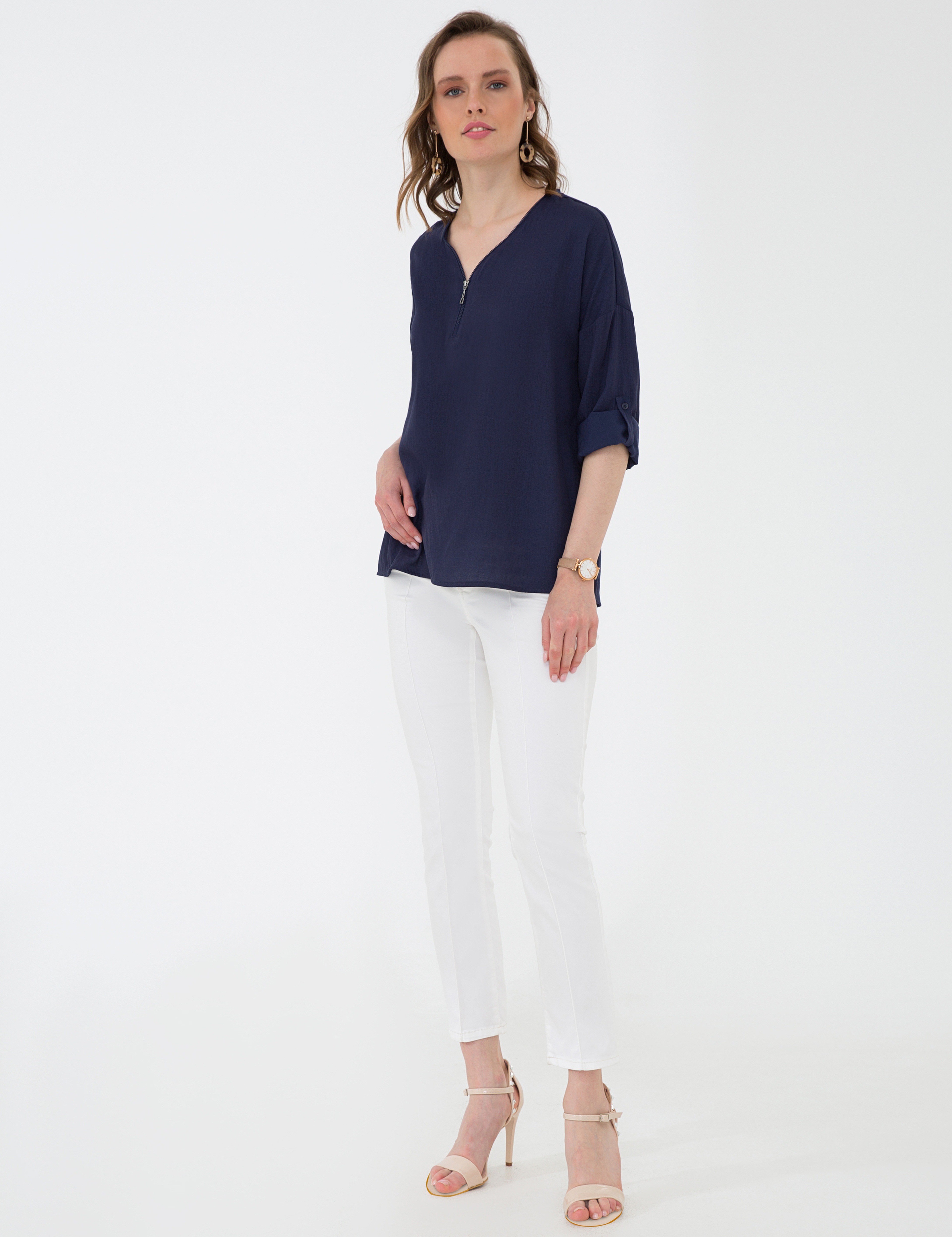 Lacivert Comfort Fit Uzun Kollu Gömlek - Image 5