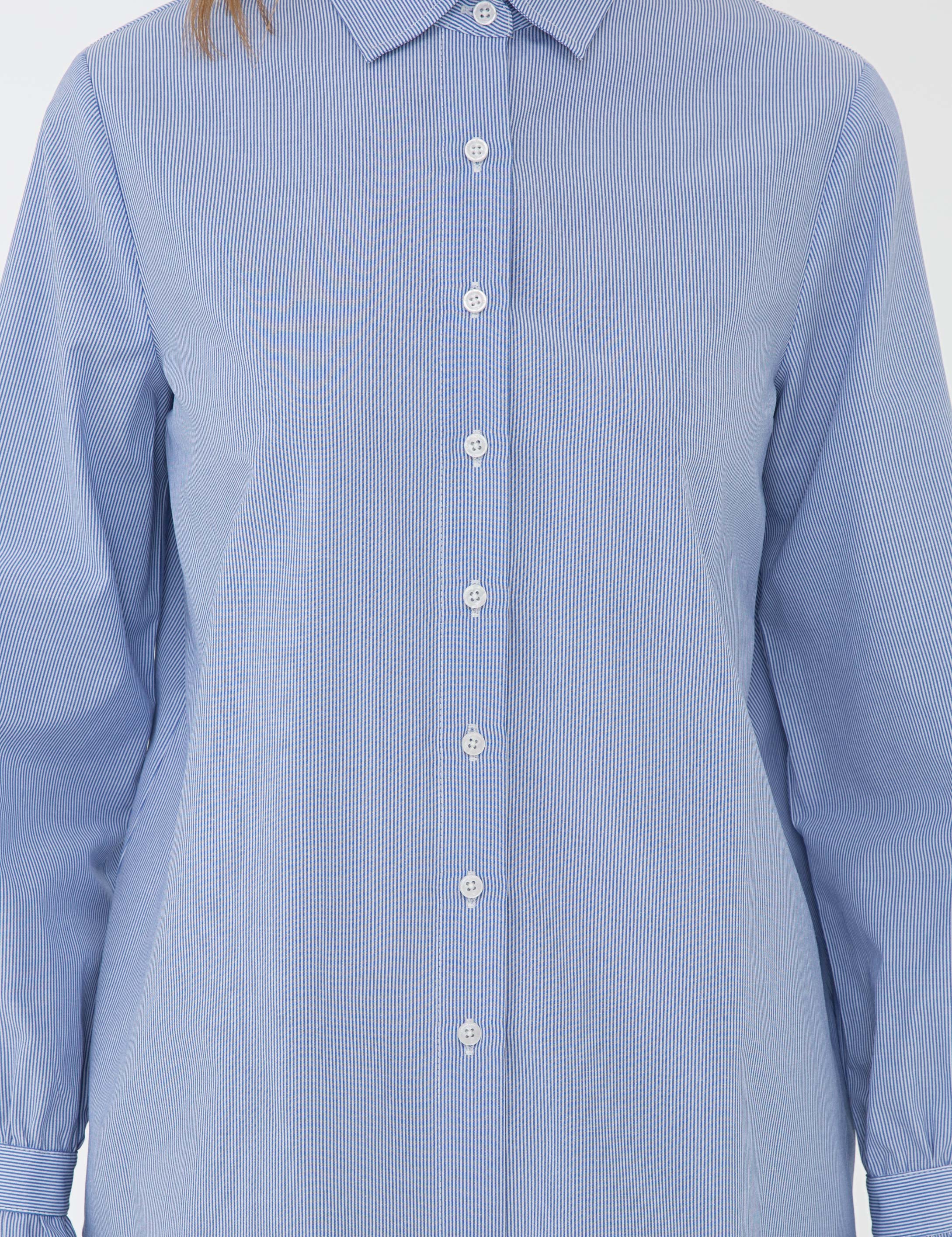 Mavi Slim Fit Uzun Kollu Gömlek - Image 6