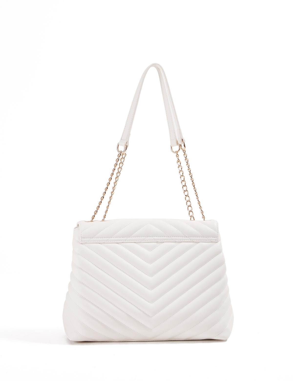 Beyaz Zincir Askılı Omuz Çantası - 50245066008