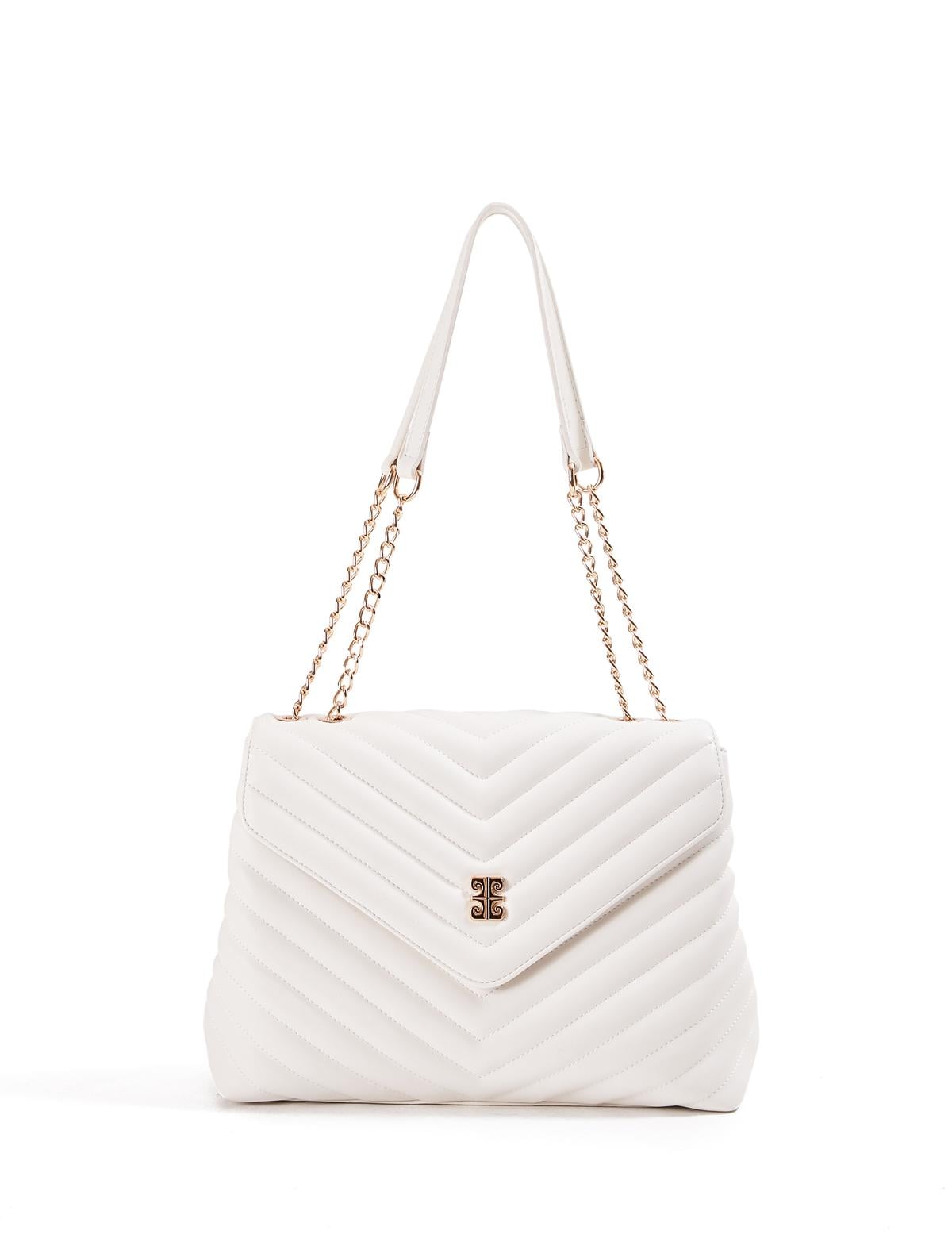 Beyaz Zincir Askılı Omuz Çantası - 50245066008