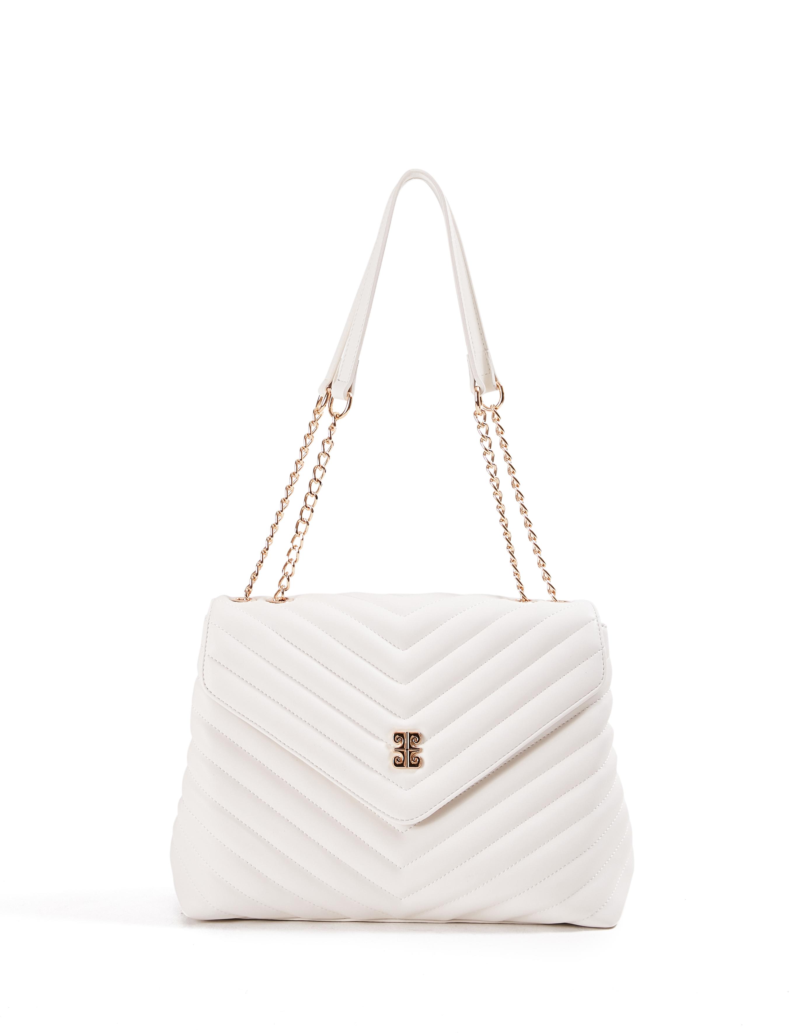 Beyaz Zincir Askılı Omuz Çantası