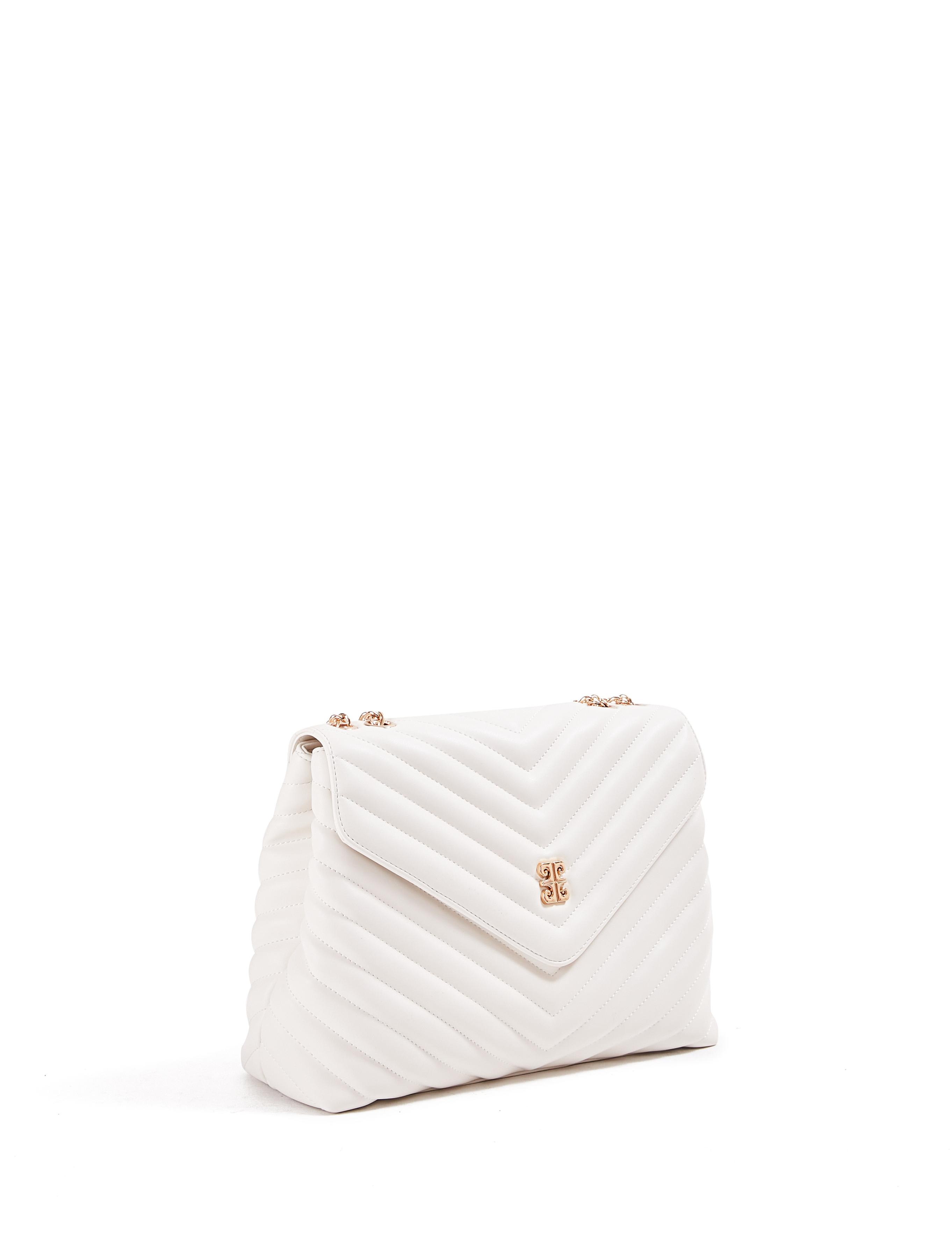 Beyaz Zincir Askılı Omuz Çantası