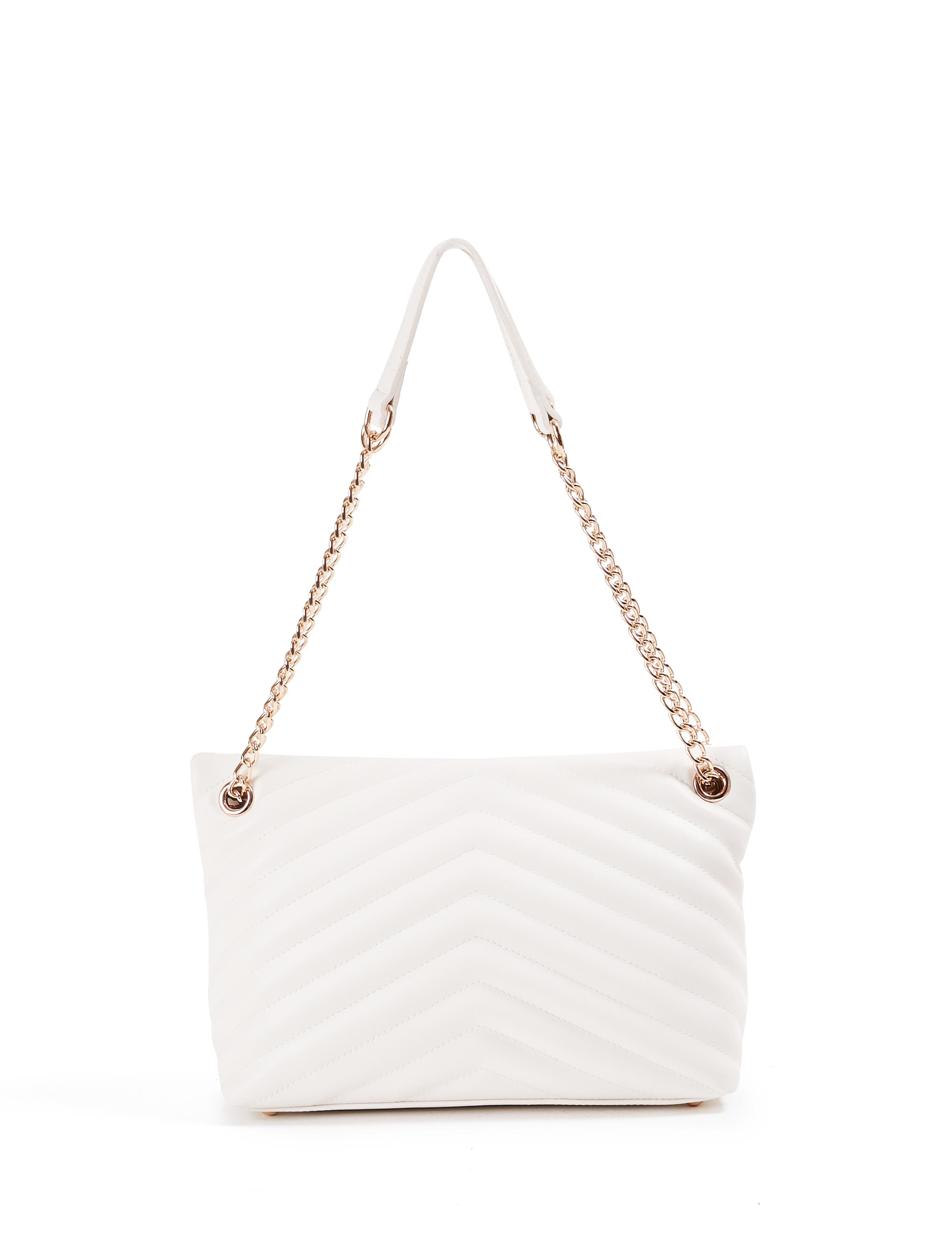 Beyaz Zincir Askılı Omuz Çantası