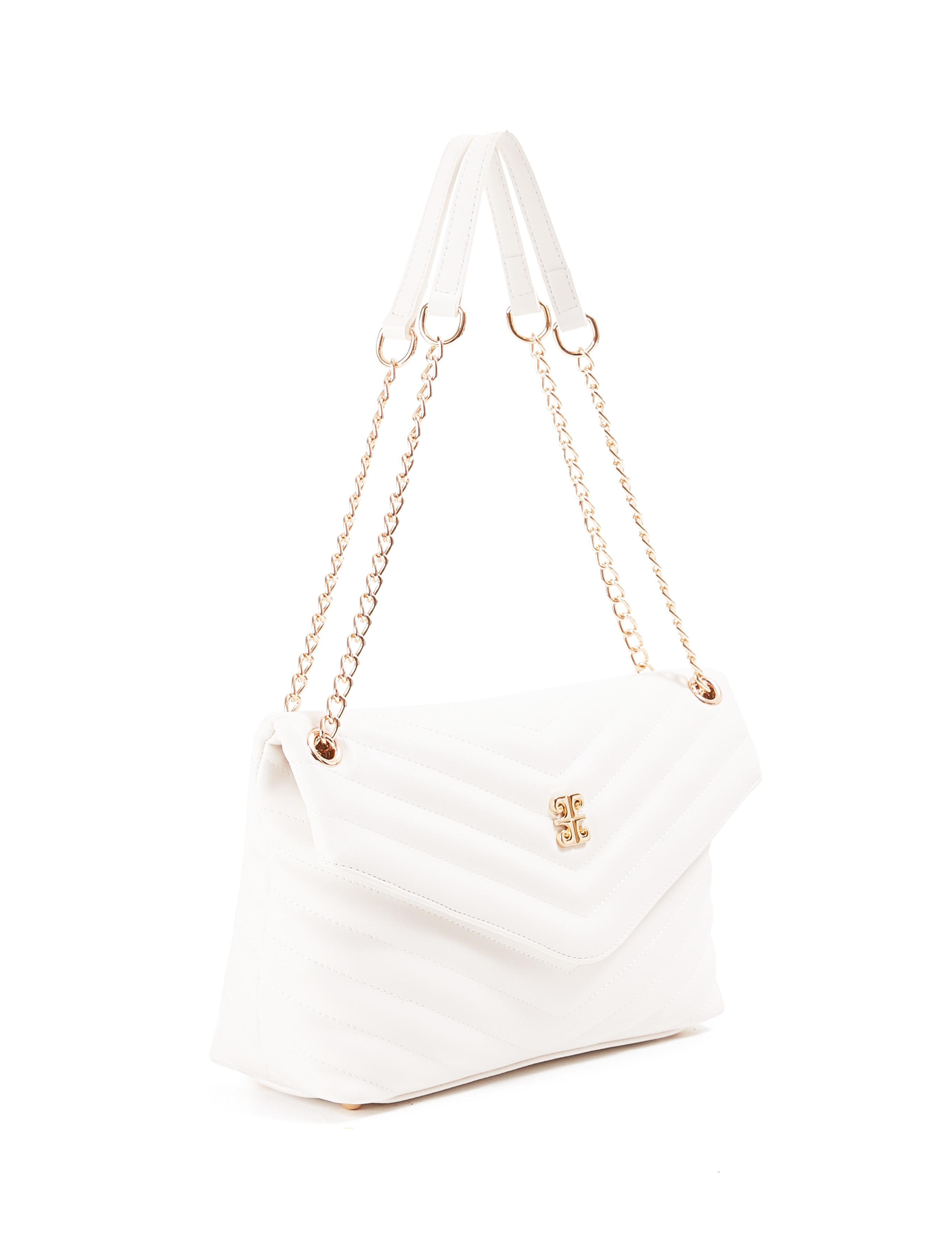 Beyaz Zincir Askılı Omuz Çantası