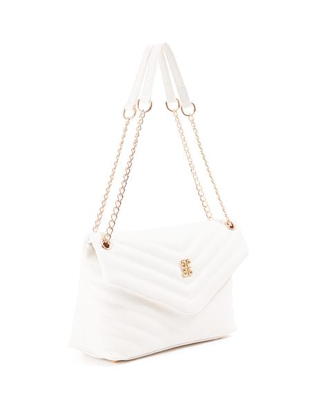 Beyaz Zincir Askılı Omuz Çantası - 50245183008