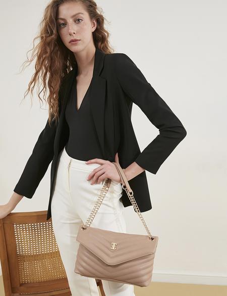 Kahverengi Zincir Askılı Omuz Çantası - 50245183006