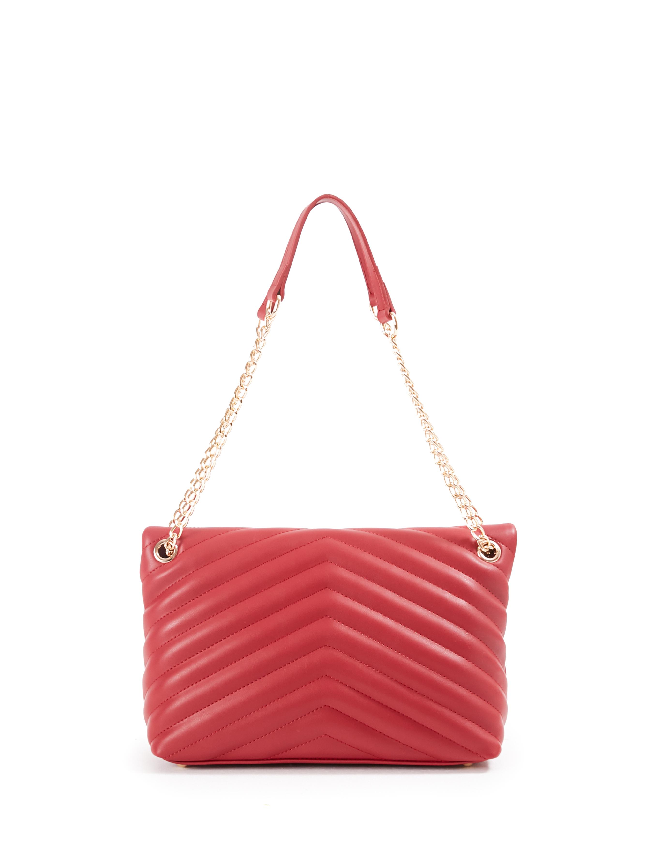 Kırmızı Zincir Askılı Omuz Çantası