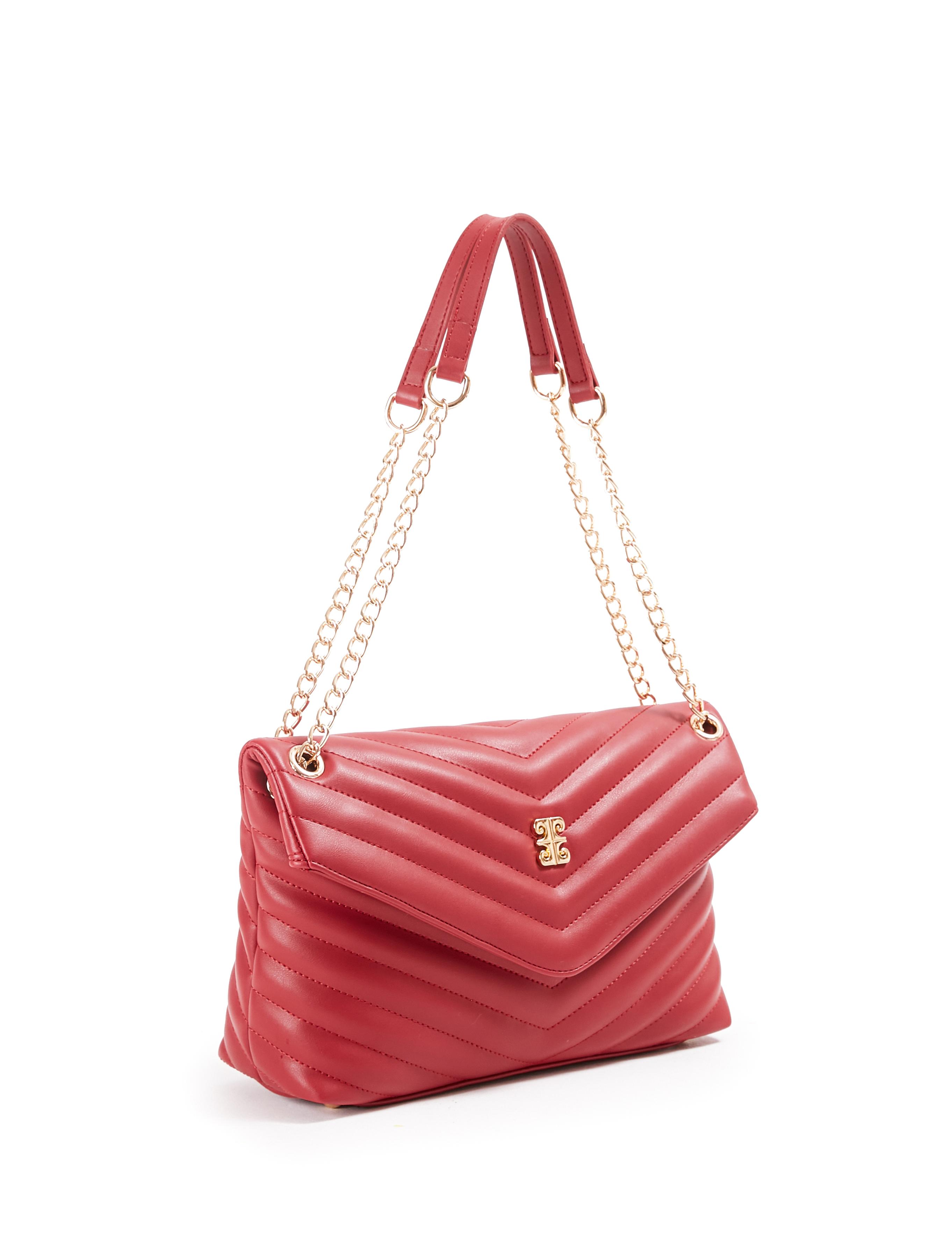 Kırmızı Zincir Askılı Omuz Çantası