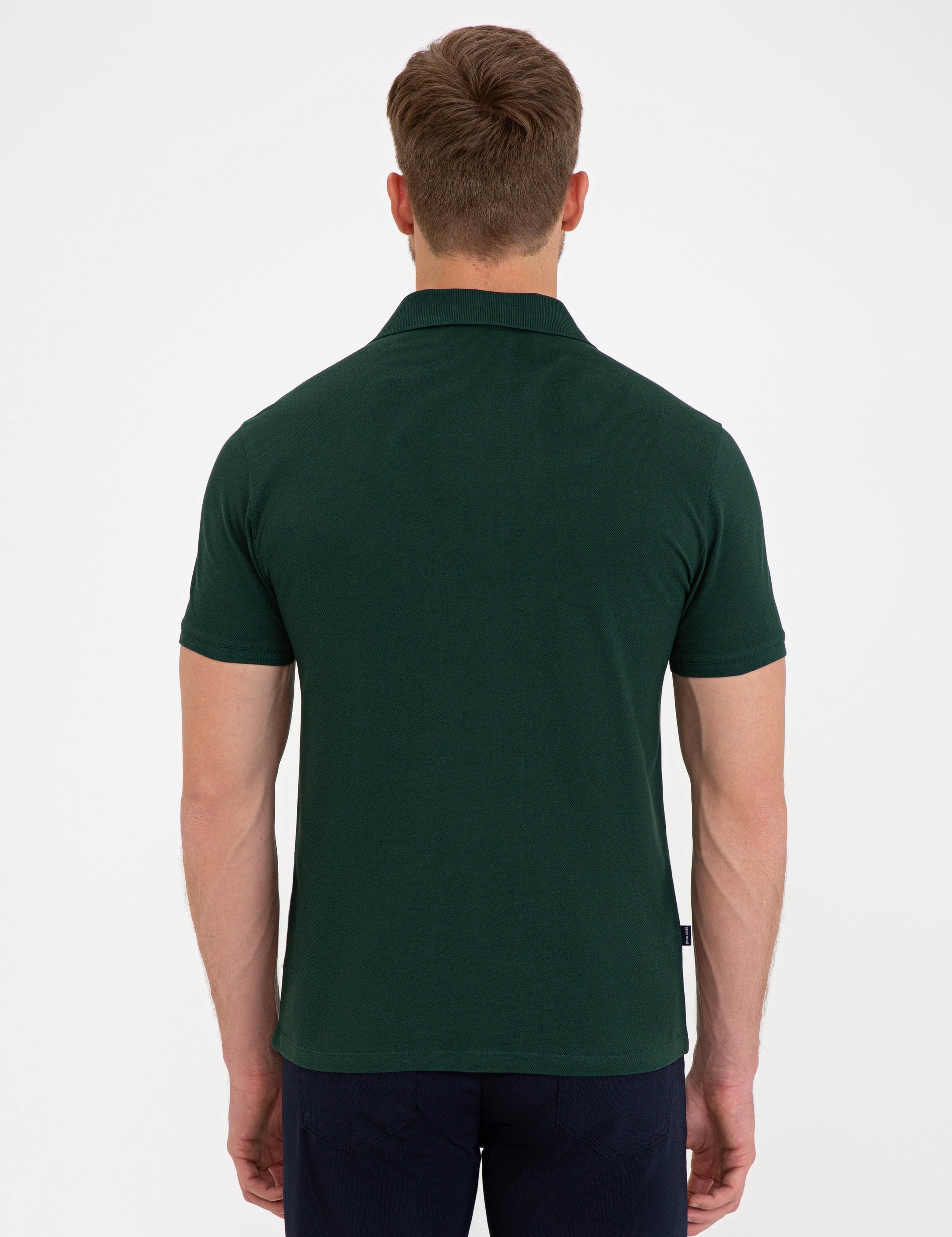 Koyu Yeşil Slim Fit Polo Yaka Basic  Tişört