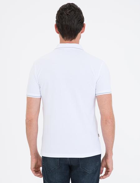 Beyaz Slim Fit Basic Polo Yaka T-Shirt - 50239844005