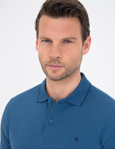 İndigo Mavi Slim Fit Basic Polo Yaka T-Shirt - 50239844059