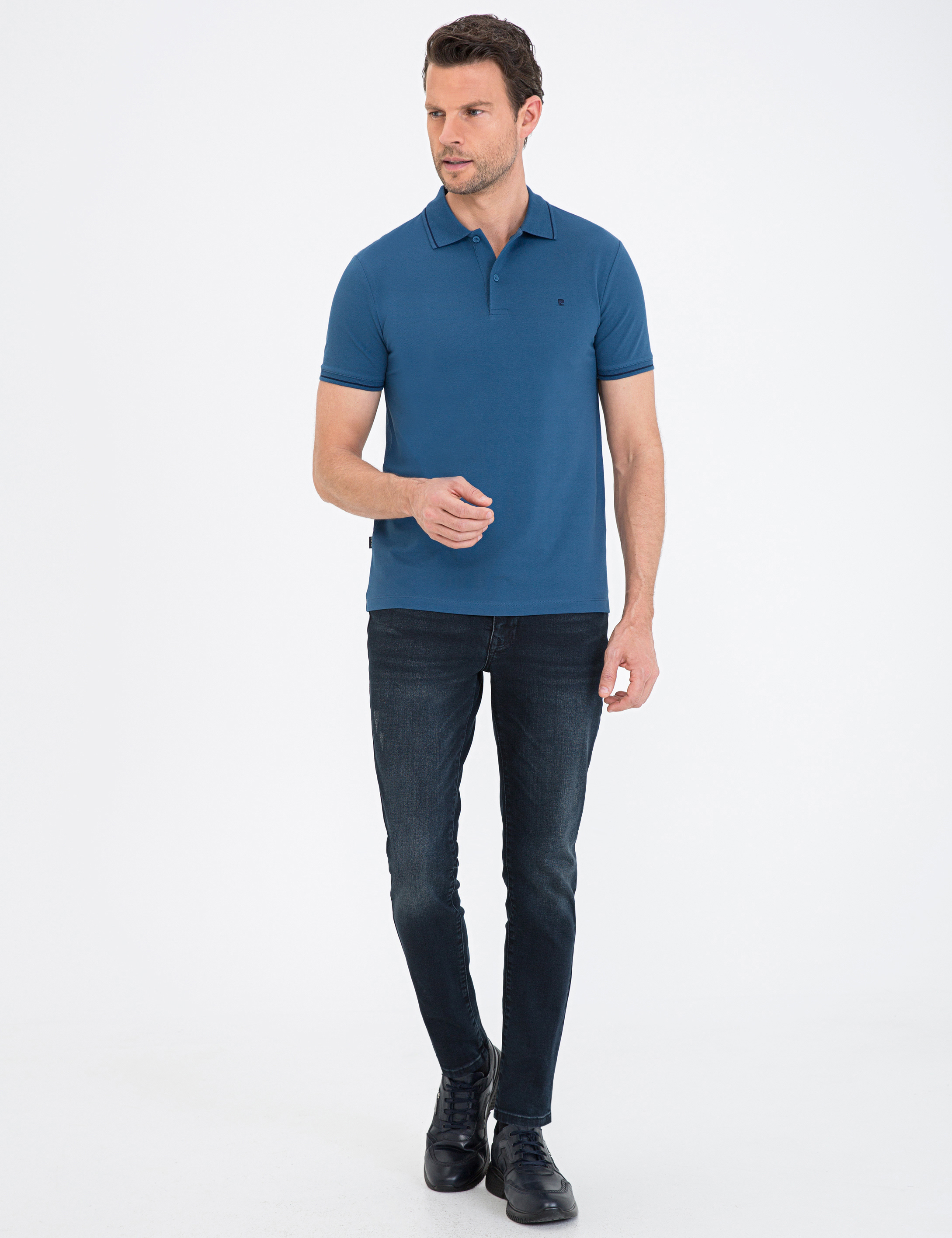 Indigo Slim Fit Polo Yaka Basic Tişört