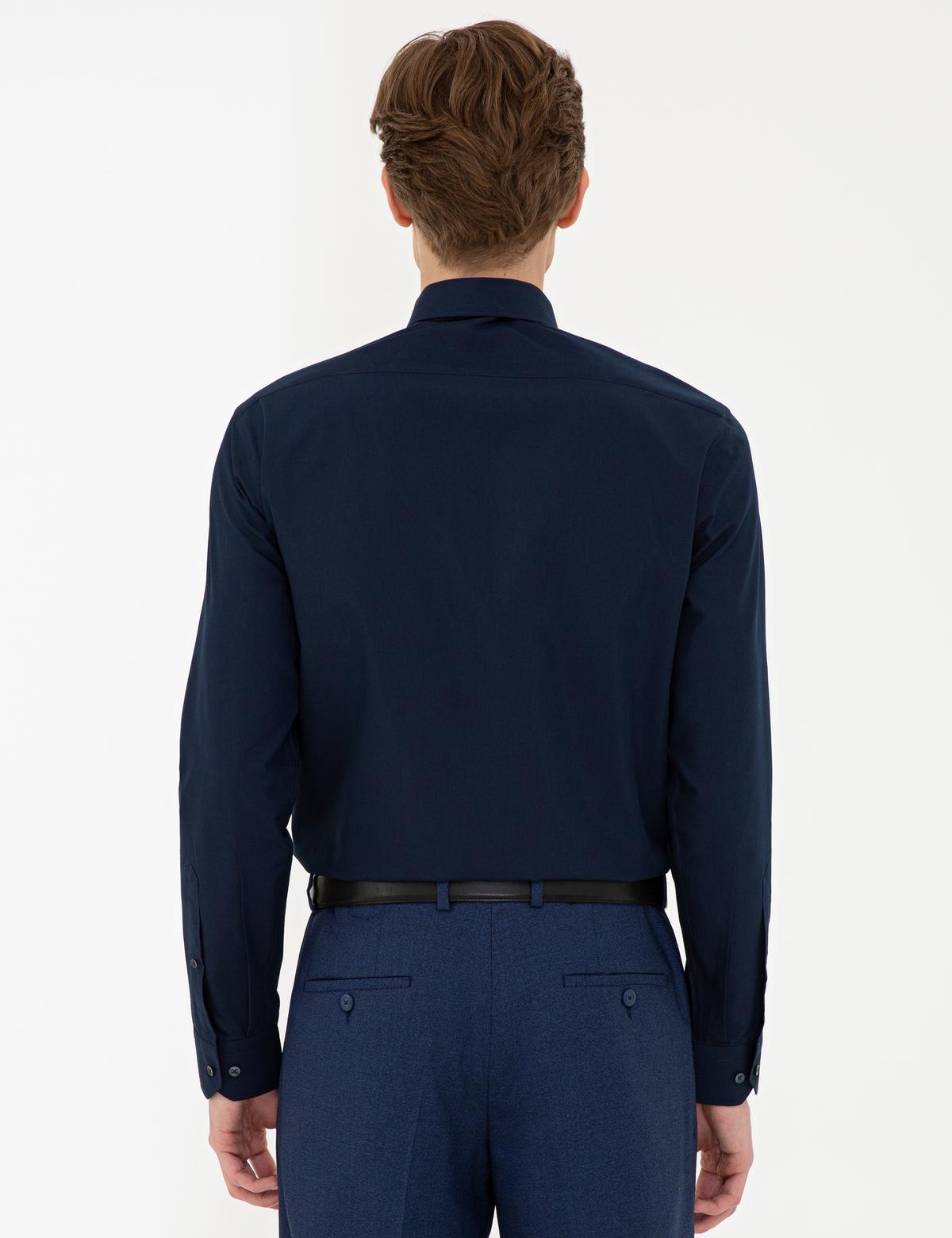 Lacivert Slim Fit Basic Gömlek - 50240454028