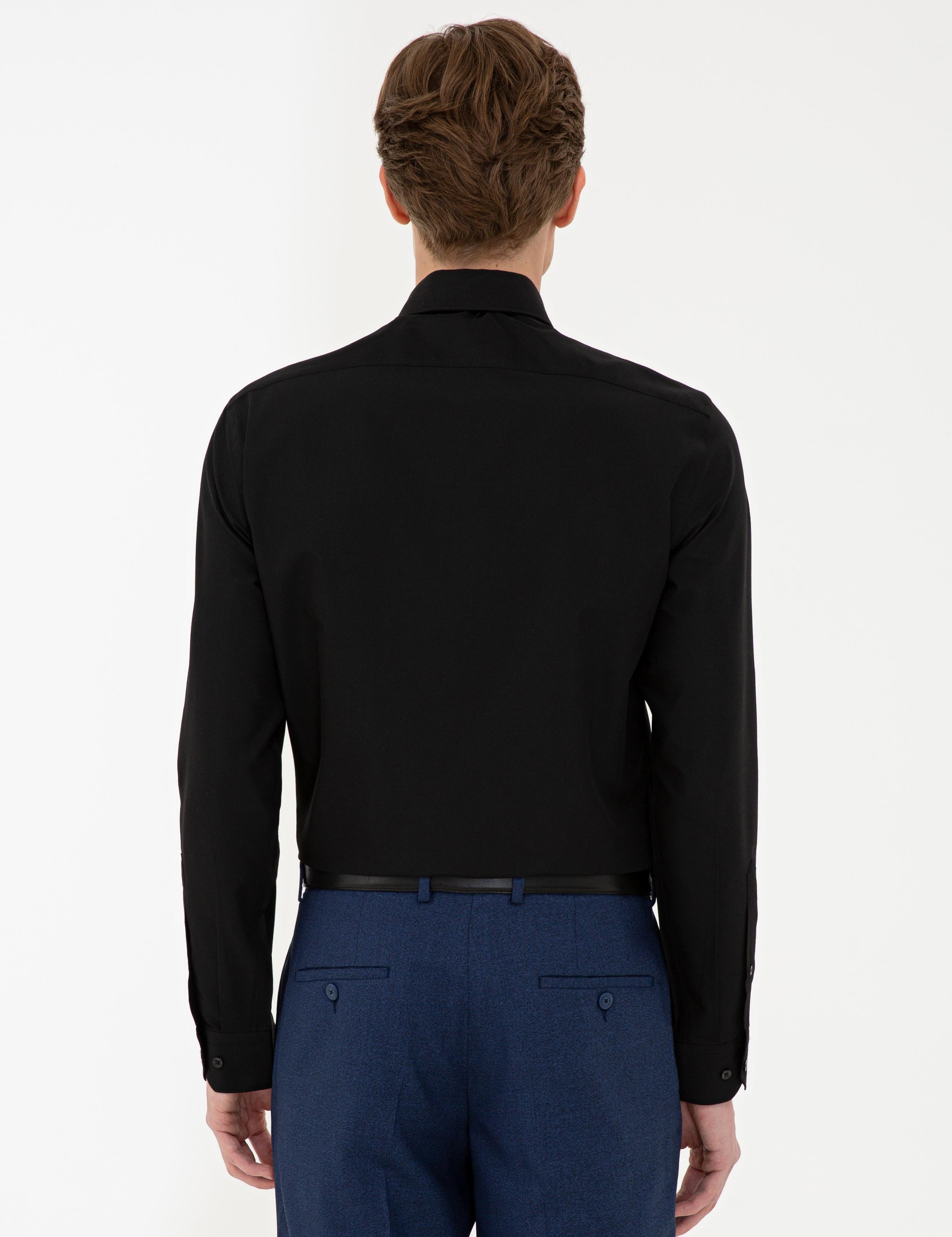 Siyah Slim Fit Basic Gömlek