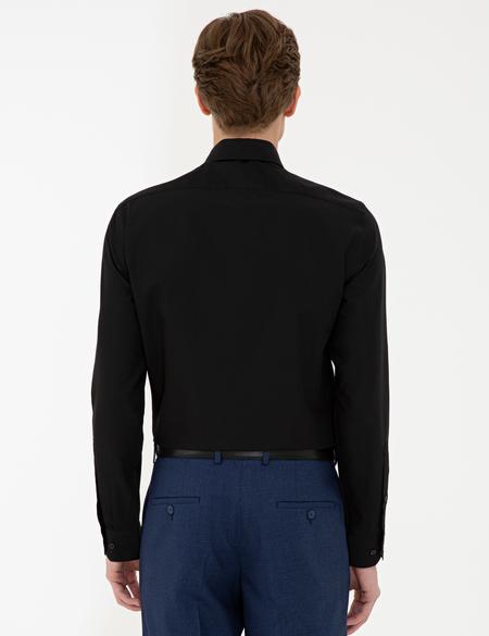 Siyah Slim Fit Basic Gömlek - 50240454037