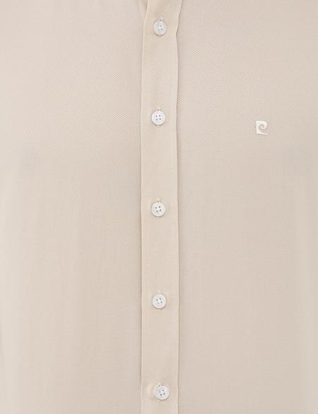 Bej Slim Fit Oxford Gömlek - 50240386002