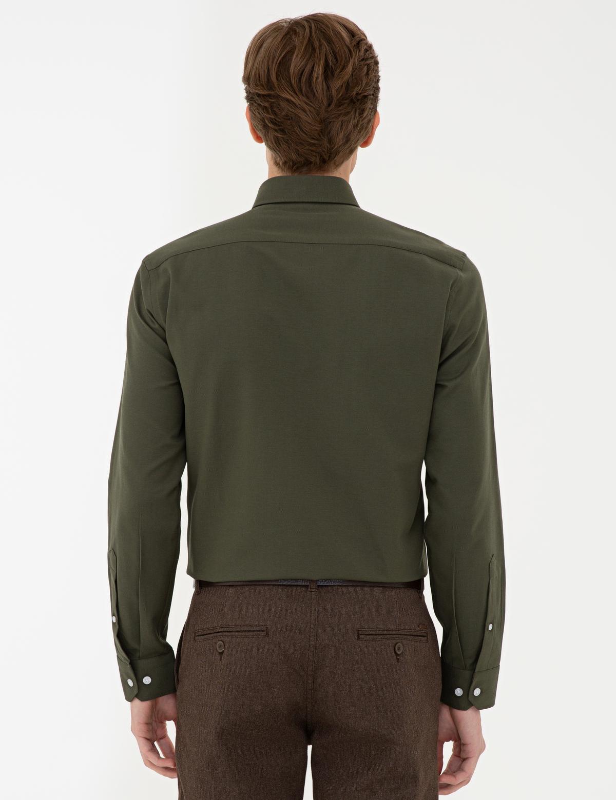 Haki Slim Fit Oxford Gömlek - 50240386023