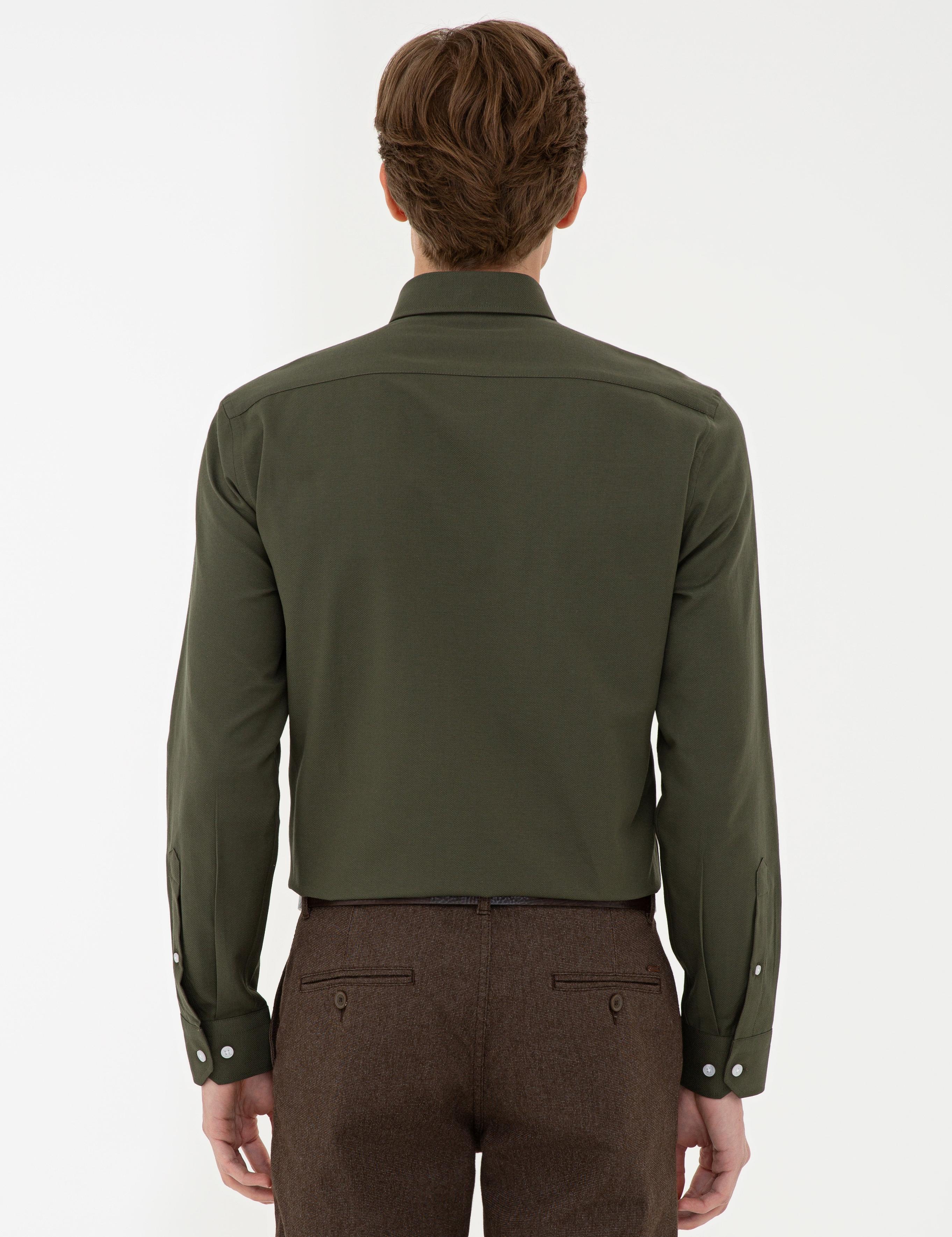 Haki Slim Fit Oxford Gömlek