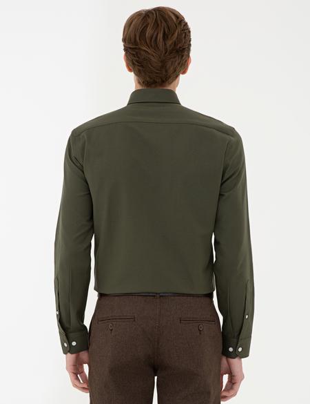Haki Slim Fit Oxford Gömlek - 50240386023