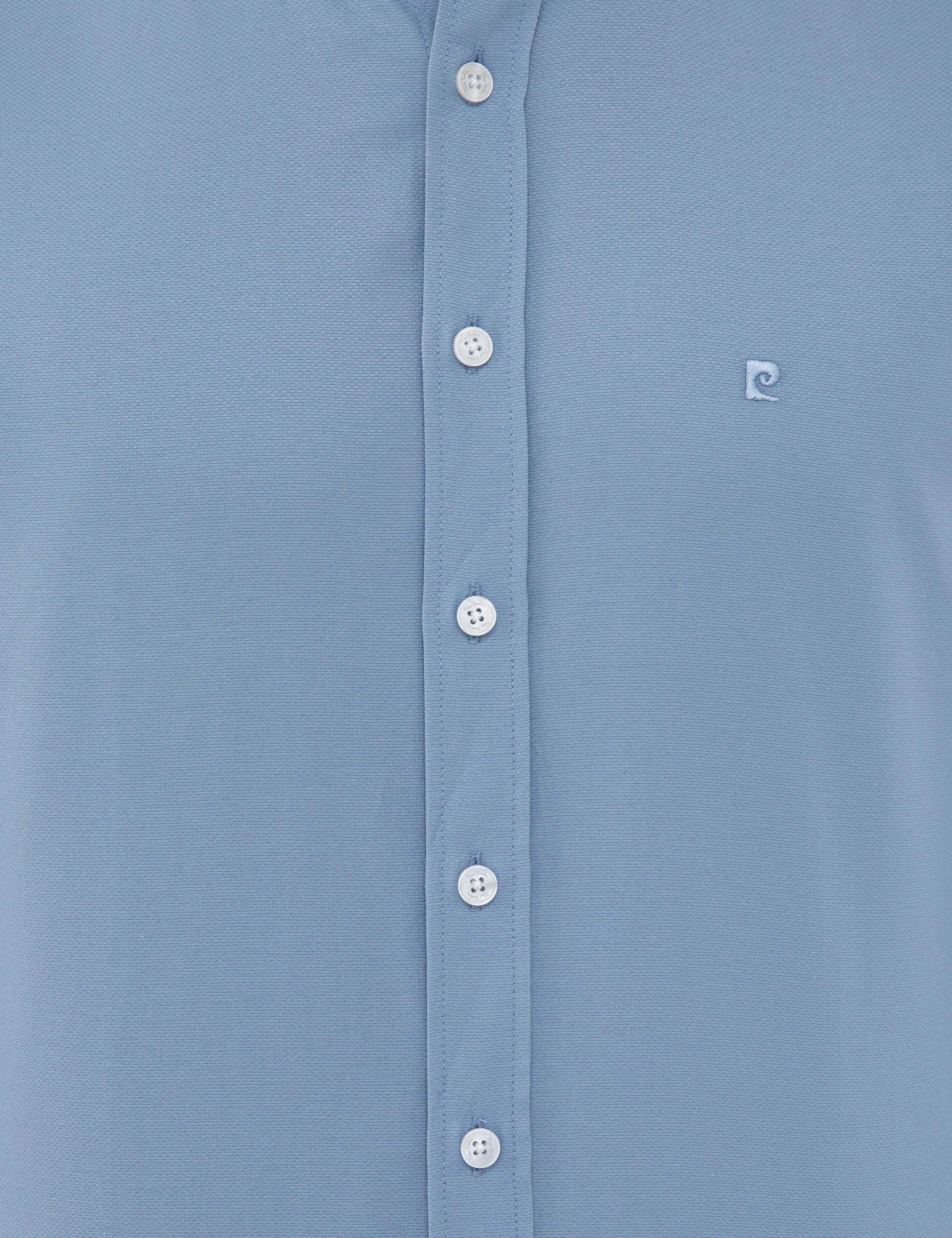 Koyu Mavi Slim Fit Oxford Gömlek - Image 5